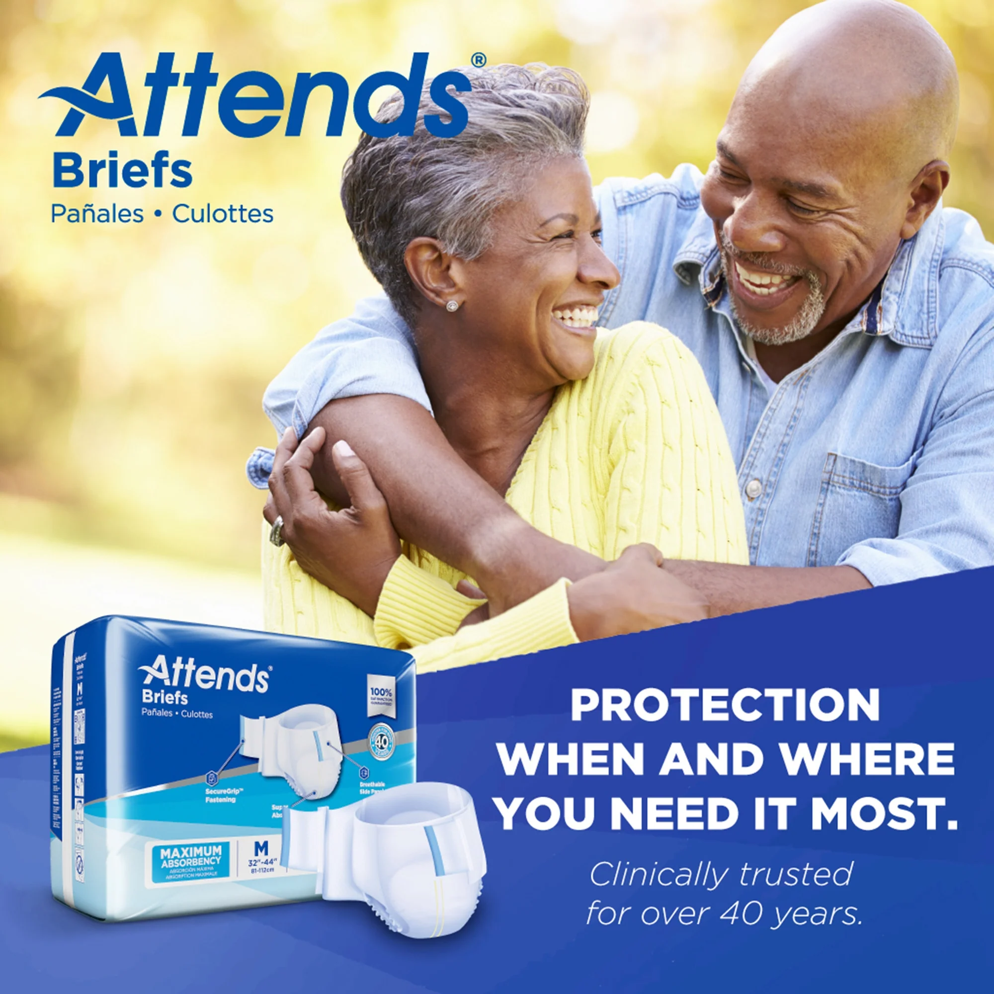 Attends Healthcare Products Attends Briefs, Adult, Medium, Heavy Absorbency, Disposable, White (96/CS) - Image 7