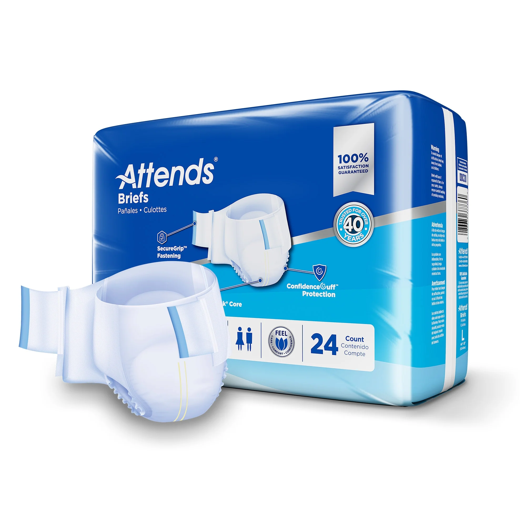 Attends Healthcare Products Attends Advanced Briefs, Large (72/CS) - Image 2