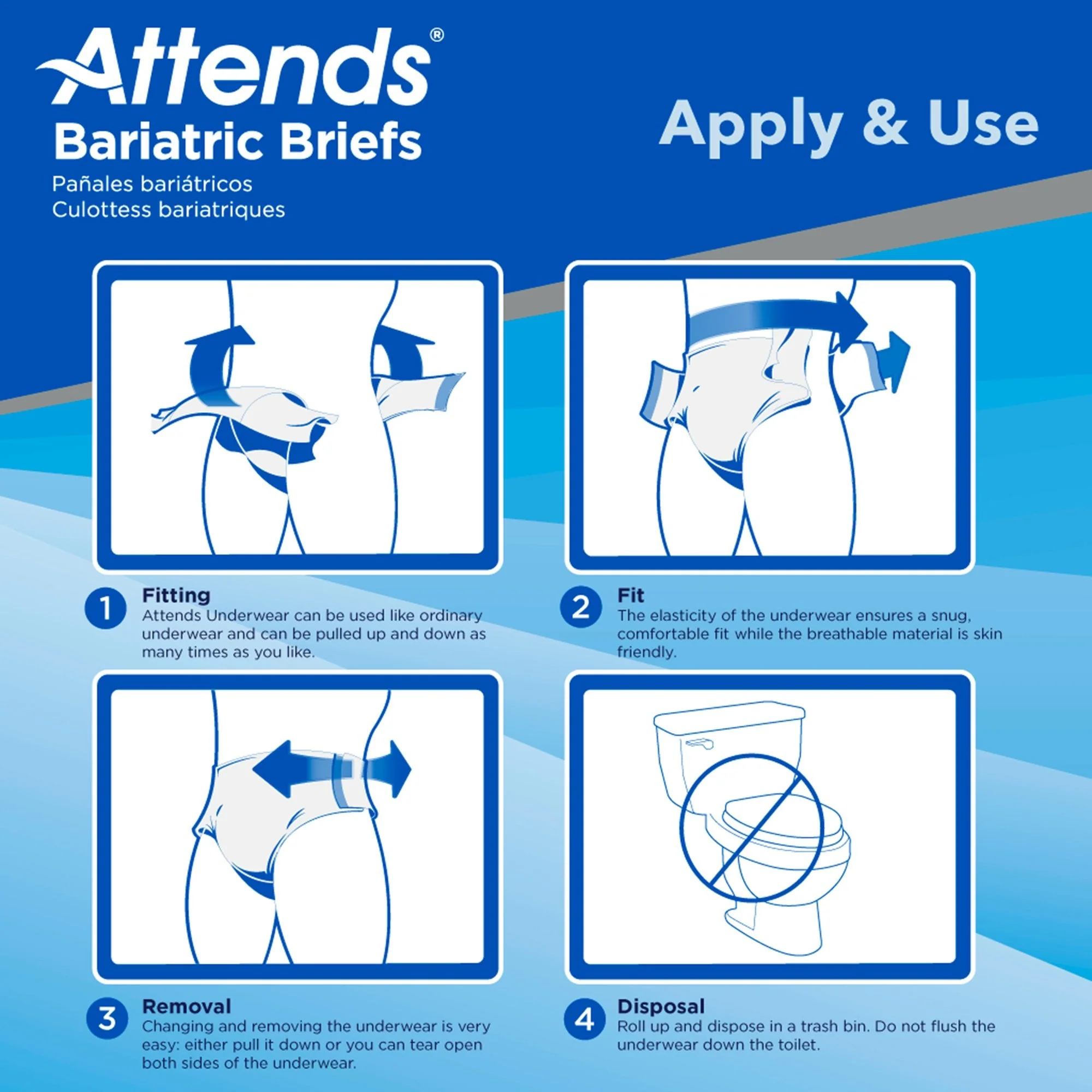 Attends Healthcare Products Attends Bariatric Briefs, 2X-Large (48/CS) - Image 4