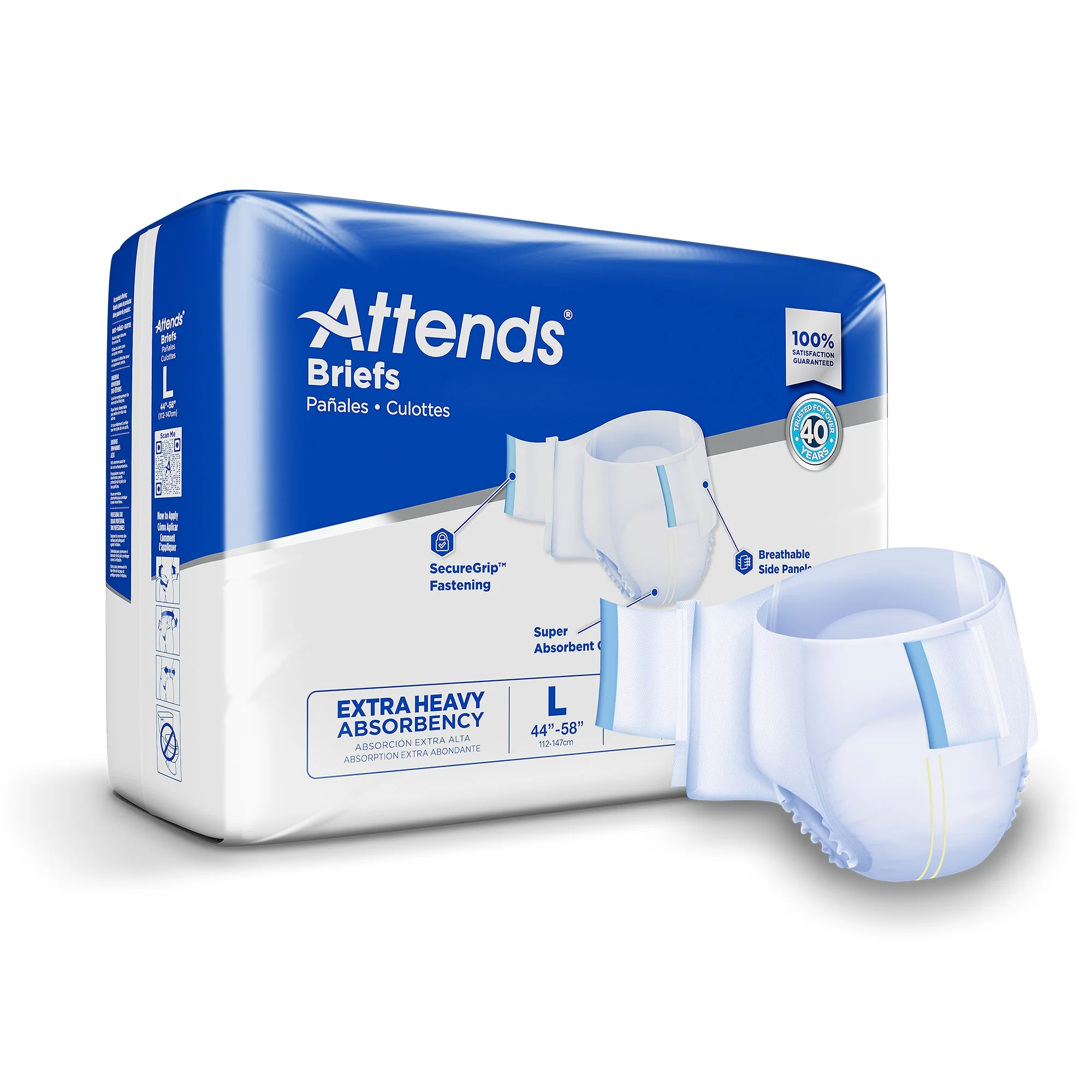 Attends Healthcare Products Attends Extra Heavy Absorbency Briefs, Large (100/CS)
