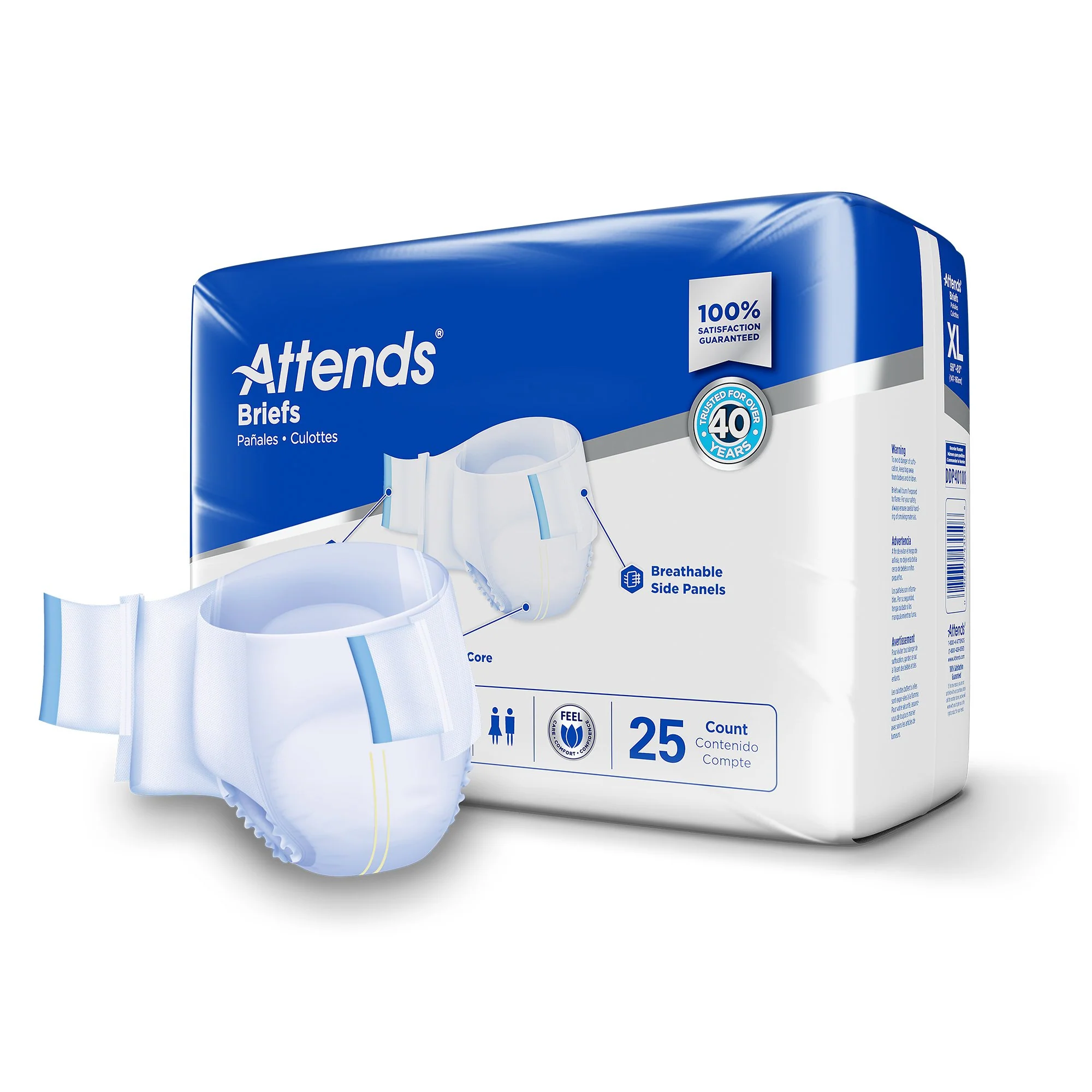 Attends Healthcare Products Attends Extra Heavy Absorbency Briefs, X-Large (100/CS) - Image 2