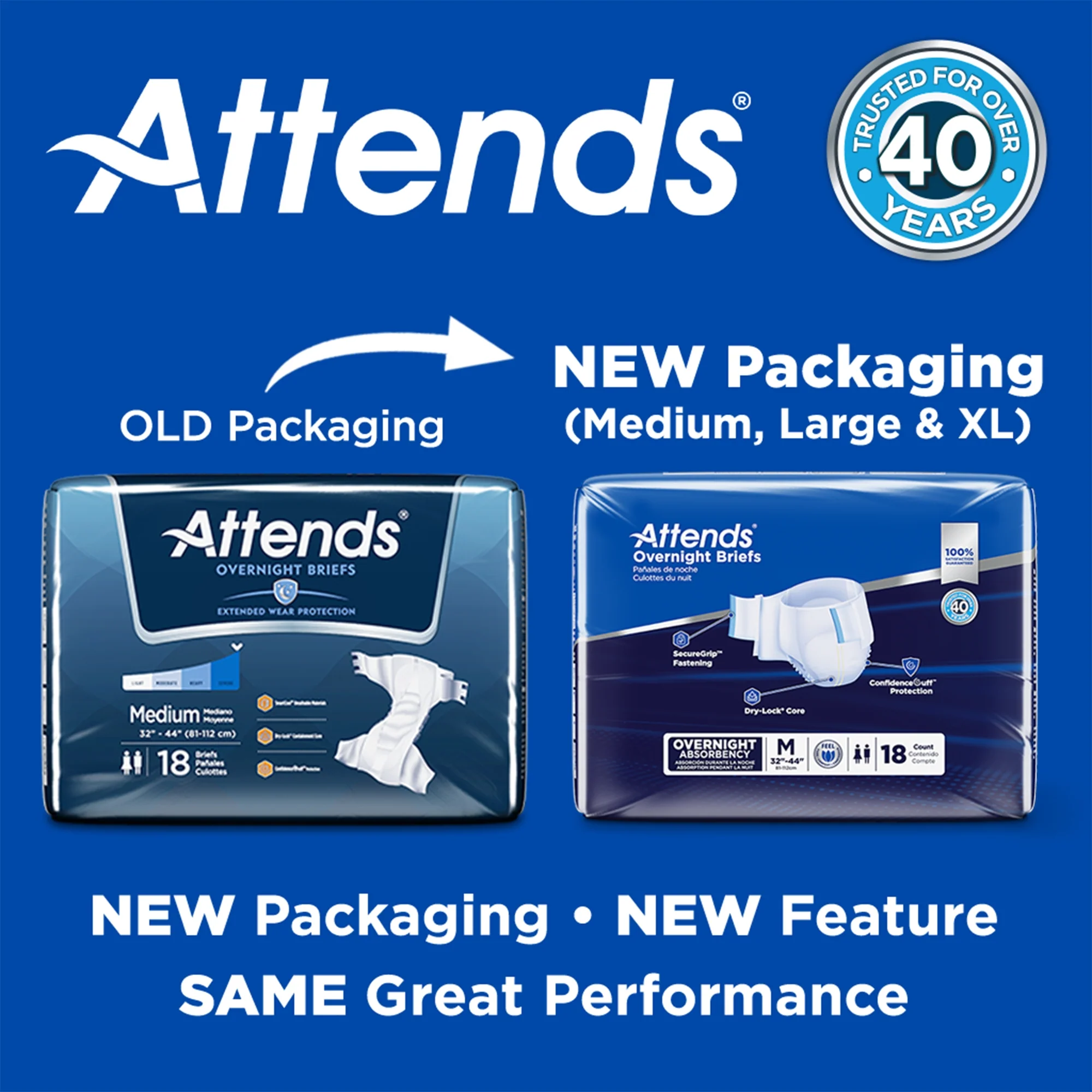 Attends Healthcare Products Attends Briefs with Overnight Protection, X-Large (56/CS) - Image 3