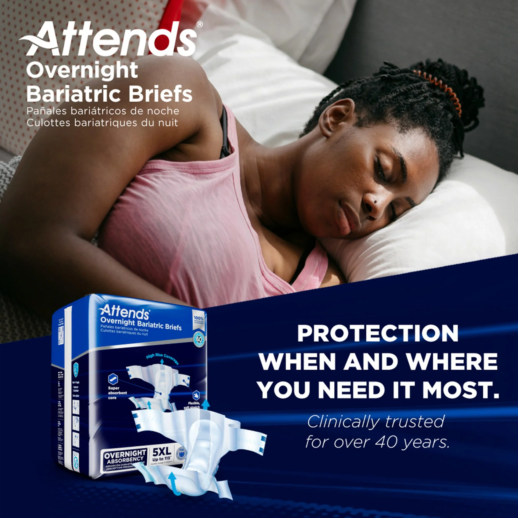 Attends Healthcare Products Attends Overnight Bariatric Briefs, 5X-Large (32/CS) - Image 3