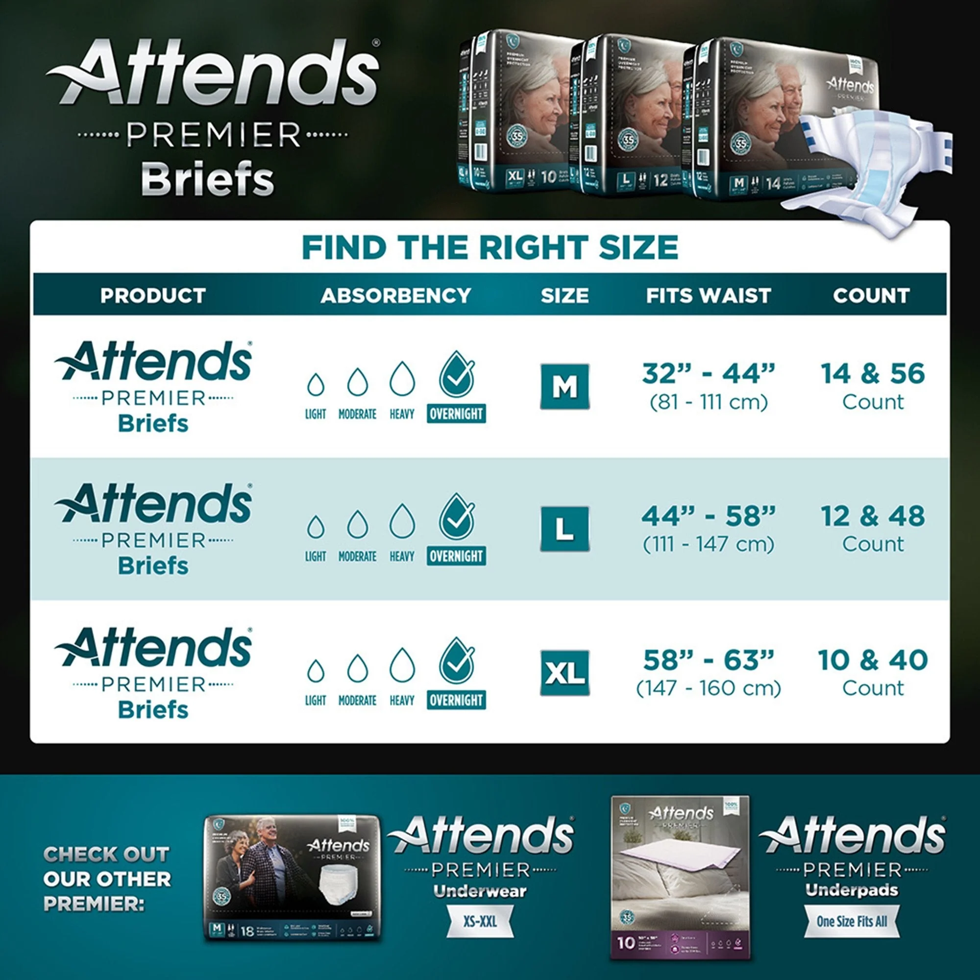 Attends Healthcare Products Attends Premier Briefs, Extra Large (40/CS) - Image 5