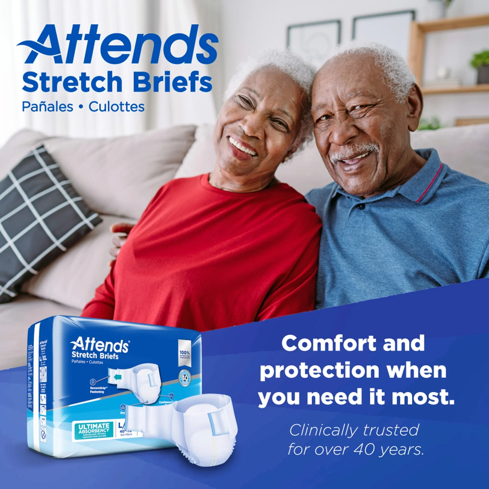 Attends Healthcare Products Attends Stretch Briefs, Large / X-Large (96/CS) - Image 7
