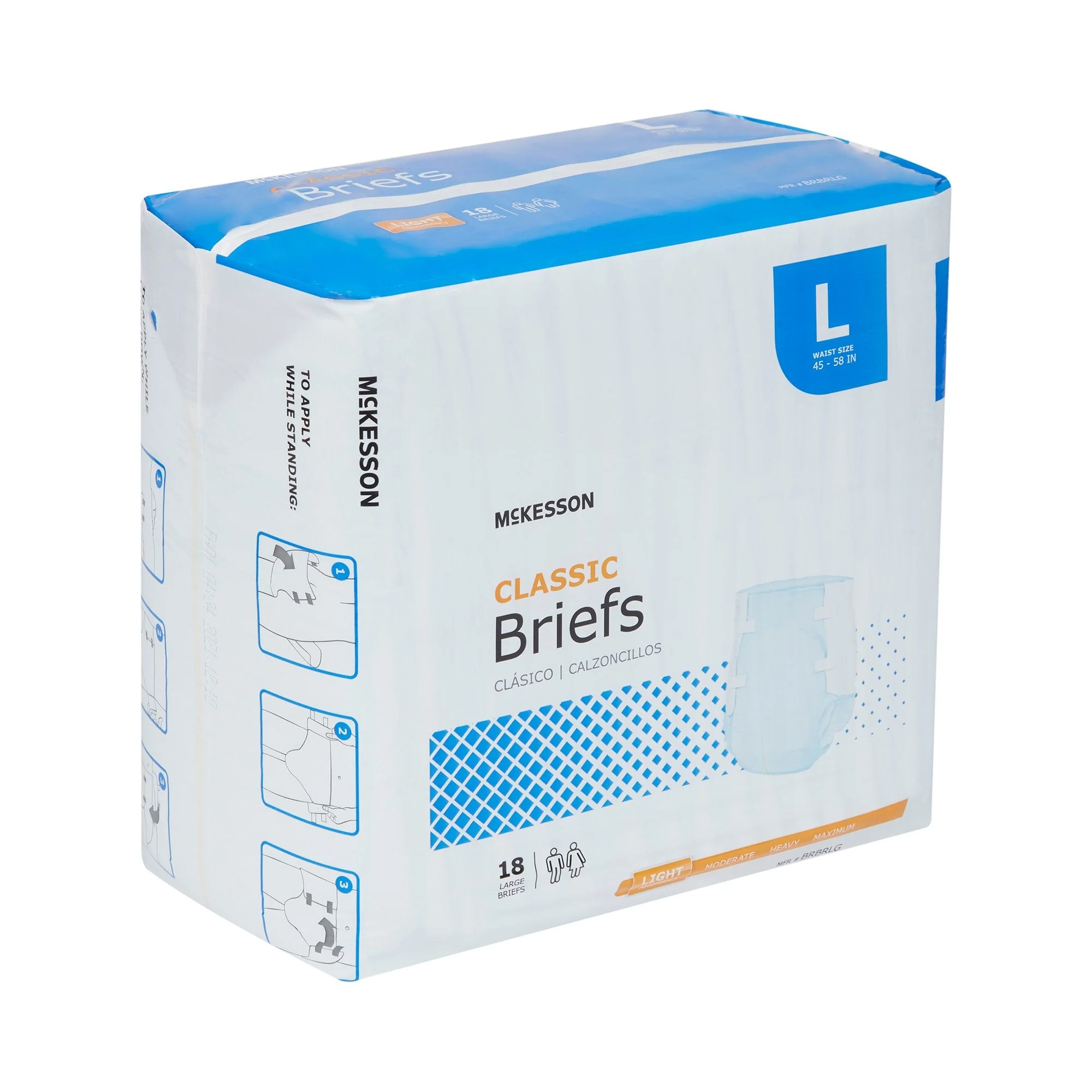 McKesson Brand McKesson Classic Light Absorbency Incontinence Brief, Large (72/CS) - Image 6