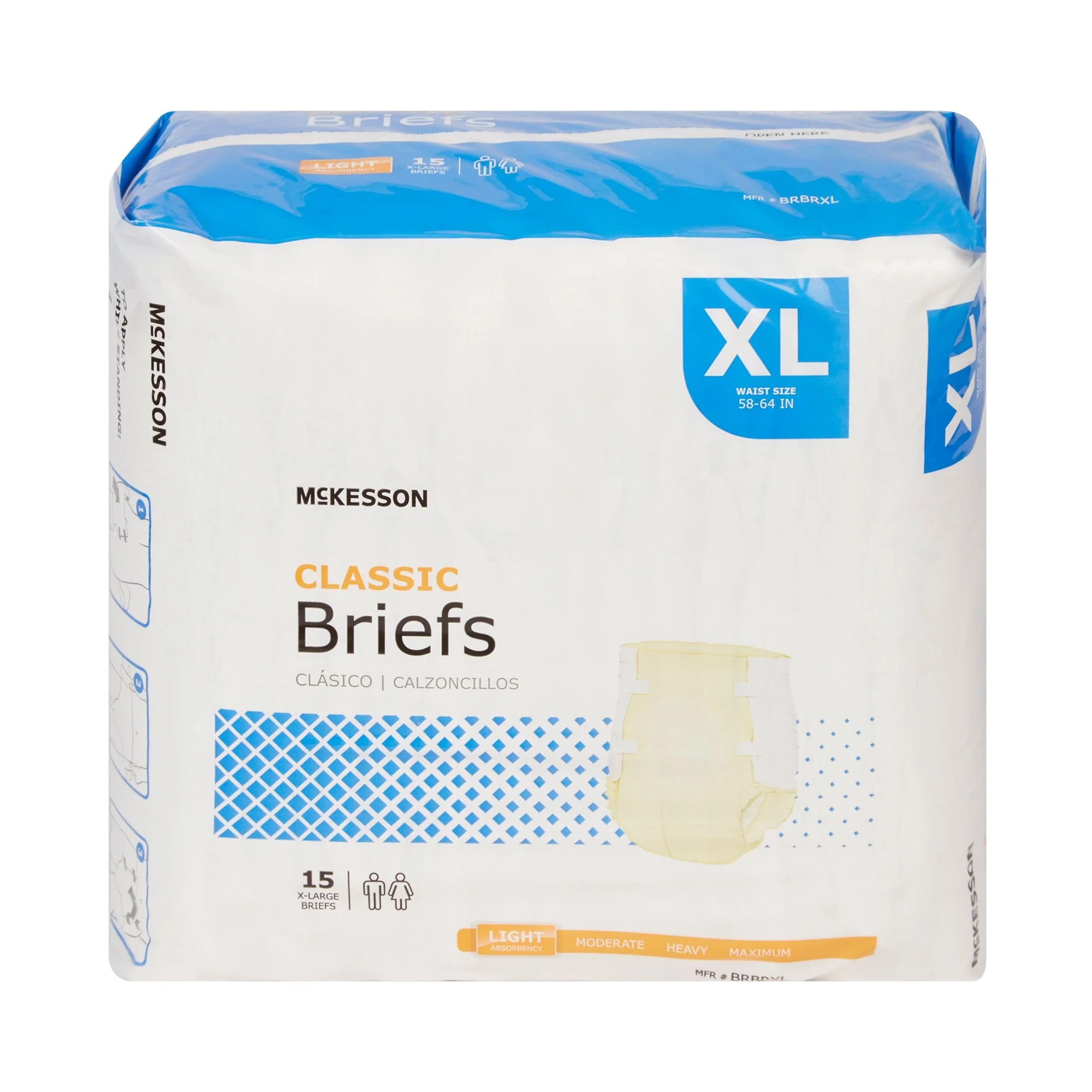McKesson Brand McKesson Classic Light Absorbency Incontinence Brief, Extra Large (60/CS) - Image 5