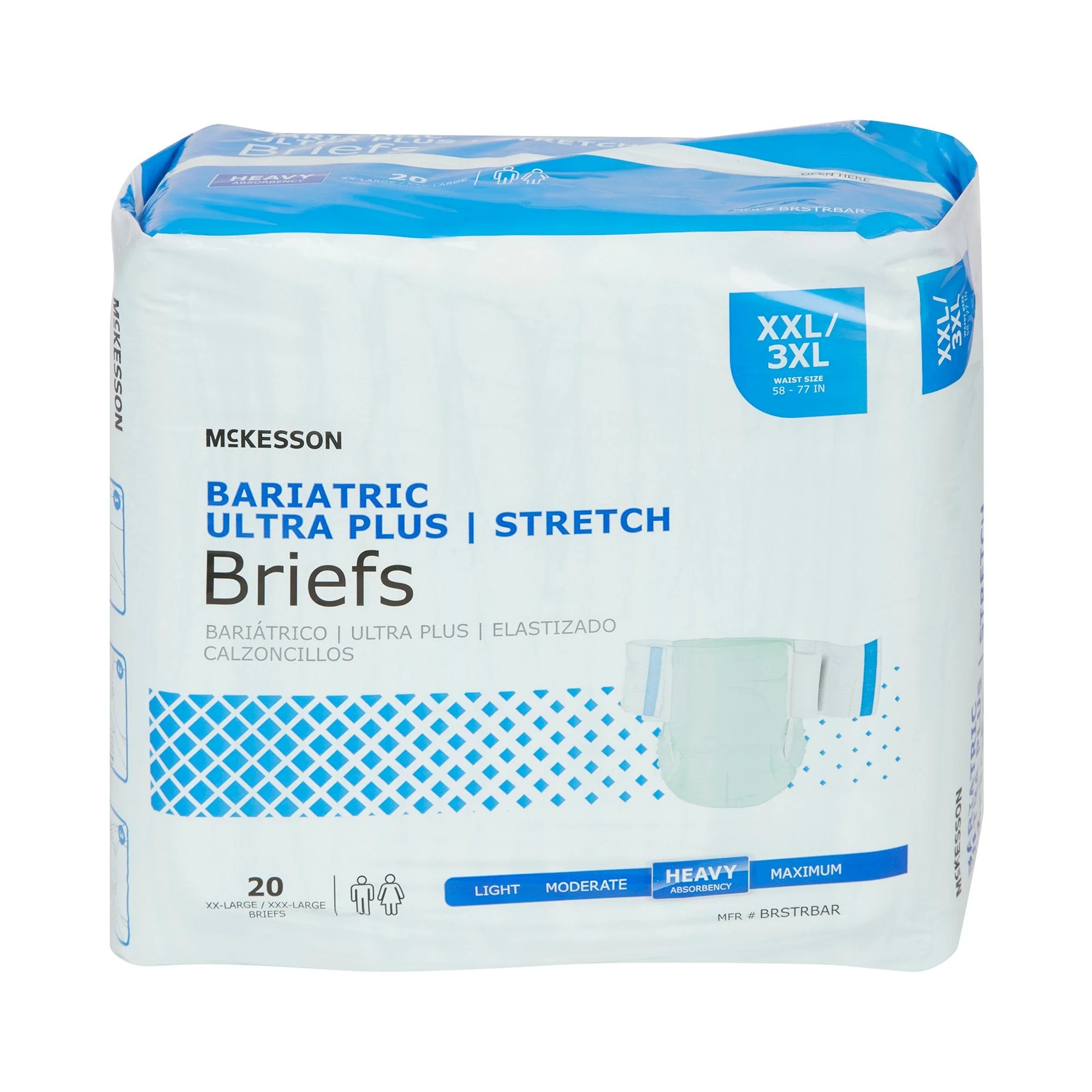 McKesson Brand McKesson Ultra Plus Stretch Heavy Absorbency Incontinence Brief, Bariatric (80/CS) - Image 5