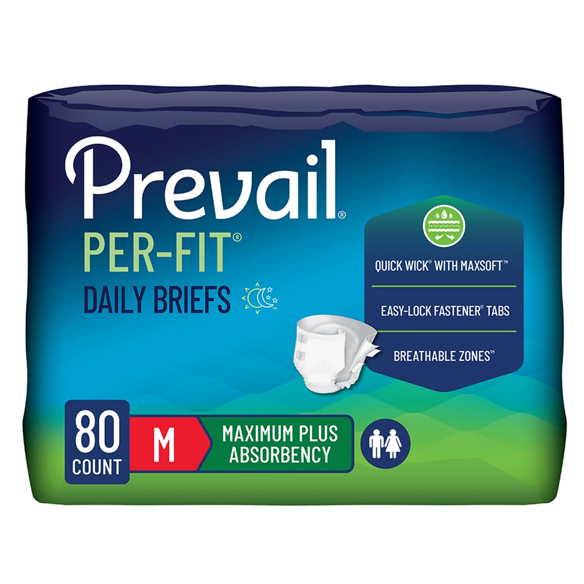 First Quality Products LLC Prevail Per-Fit Adult Briefs Maximum Plus Absorbency, Medium (80/CS) - Image 2