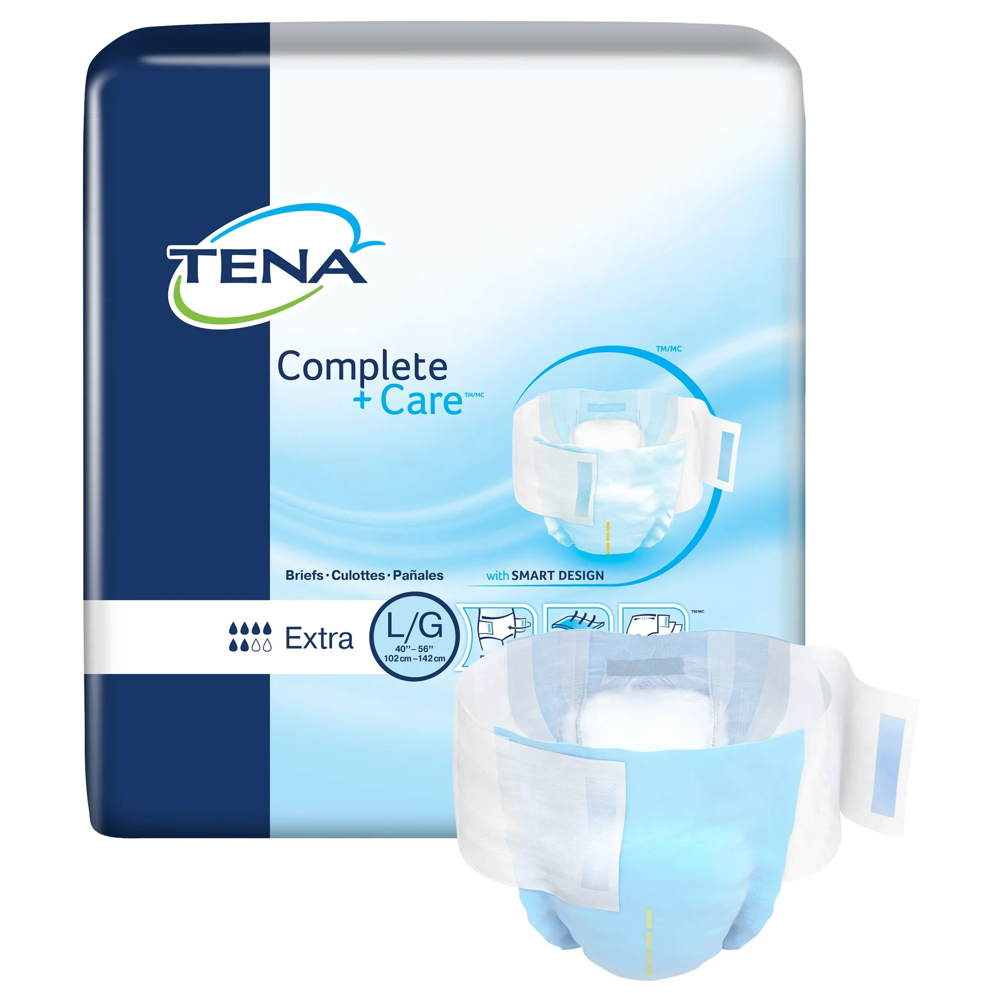 Essity HMS North America Inc Tena Complete +Care Extra Incontinence Brief, Large (72/CS)