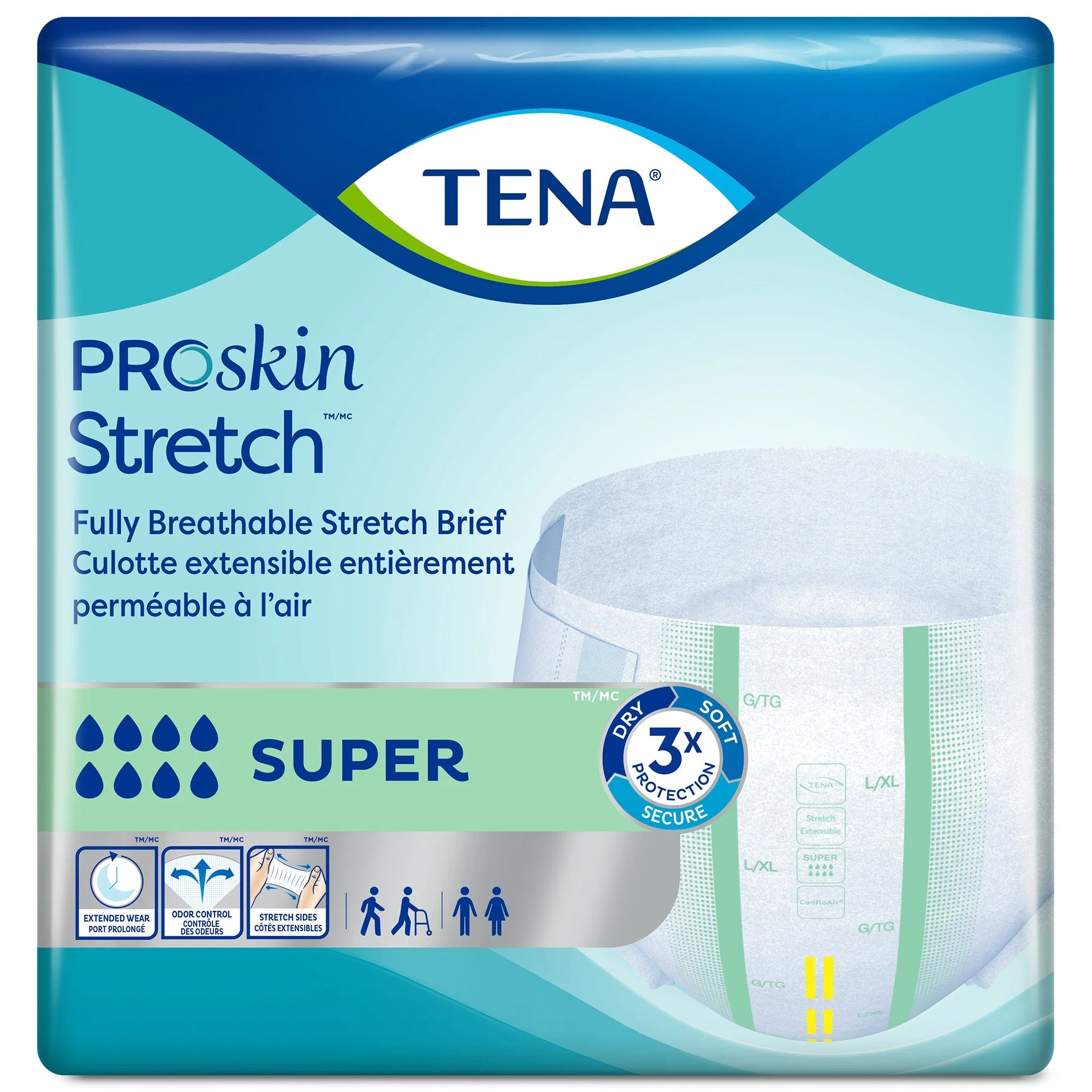 Essity HMS North America Inc Tena ProSkin Stretch Super Incontinence Brief, Medium (2/CS) - Image 2
