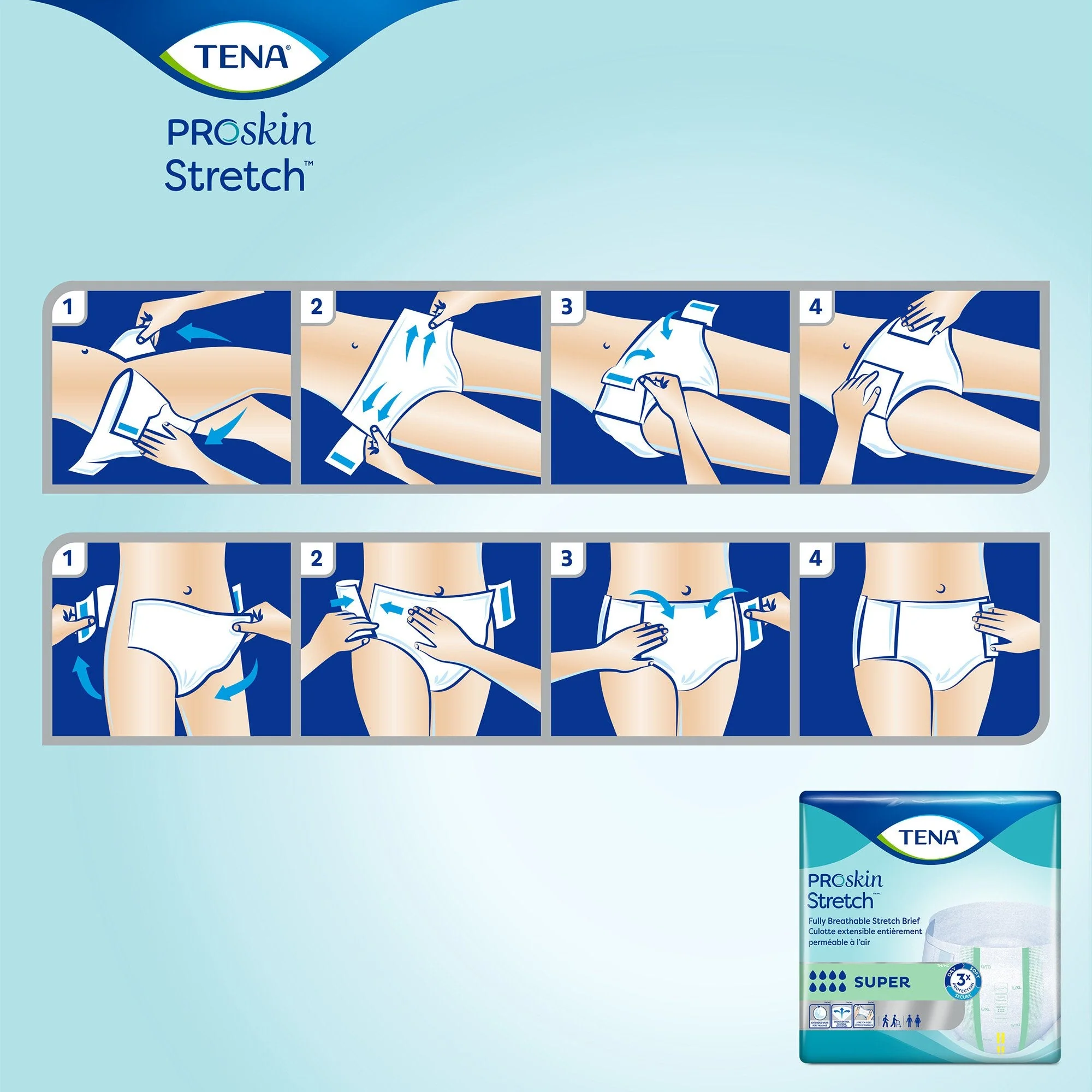 Essity HMS North America Inc Tena ProSkin Stretch Super Incontinence Brief, Medium (2/CS) - Image 5