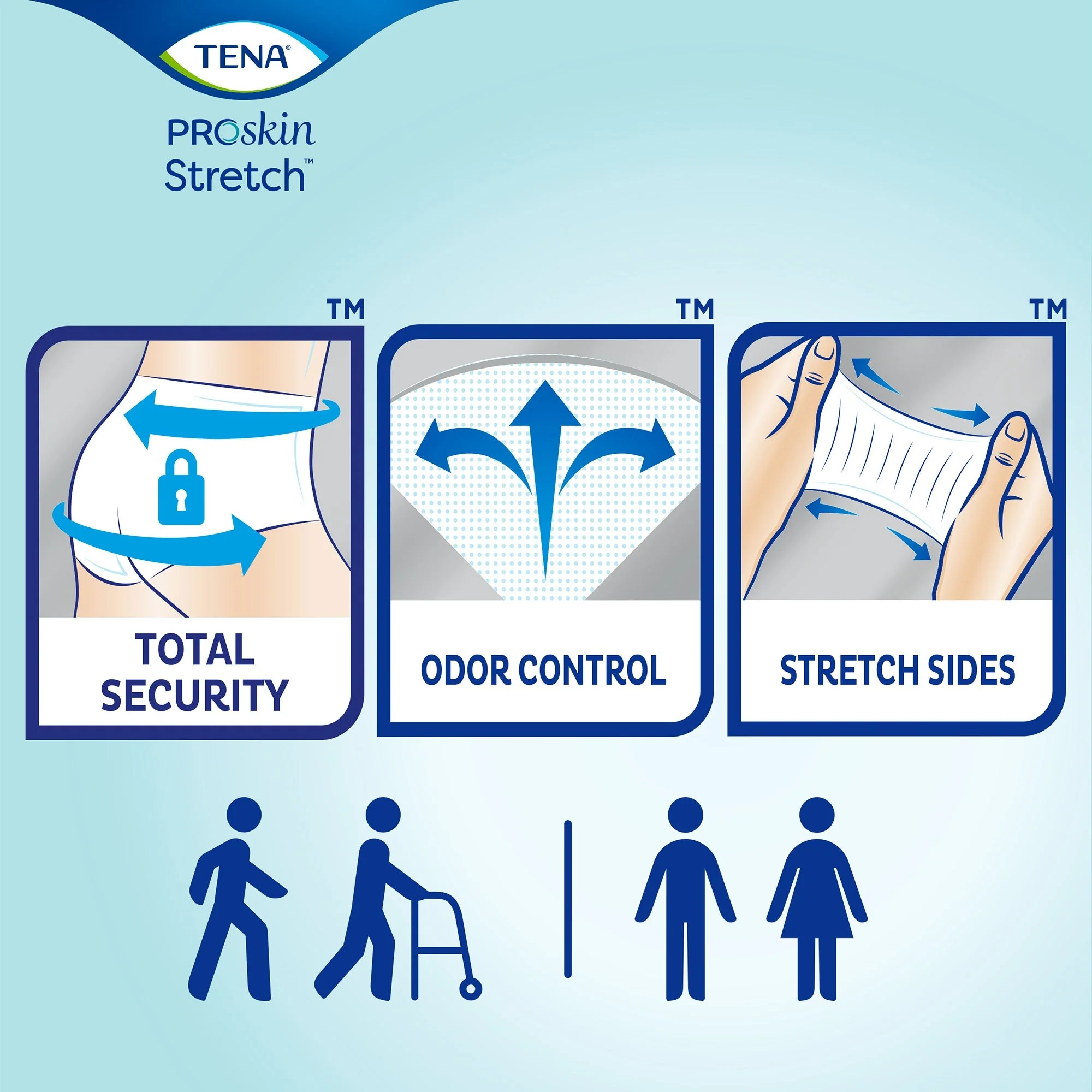 Essity HMS North America Inc Tena ProSkin Stretch Ultra Incontinence Brief, Medium (72/CS) - Image 3