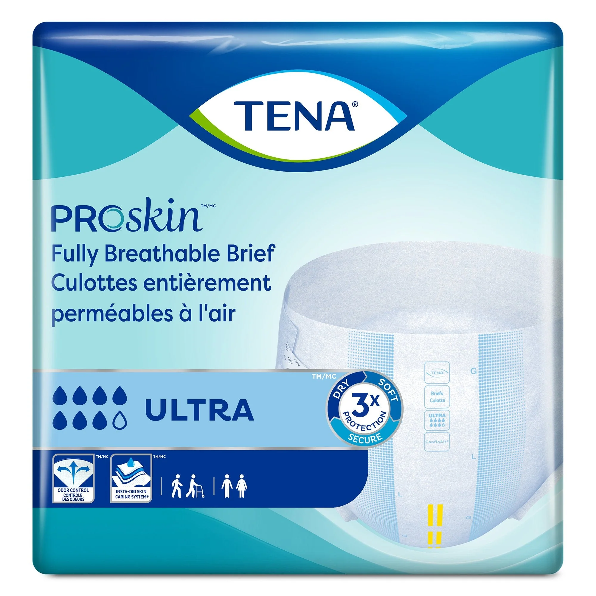 Incontinence Brief TENA ProSkin Ultra Adult X-Large Unisex Disposable Heavy Absorbency