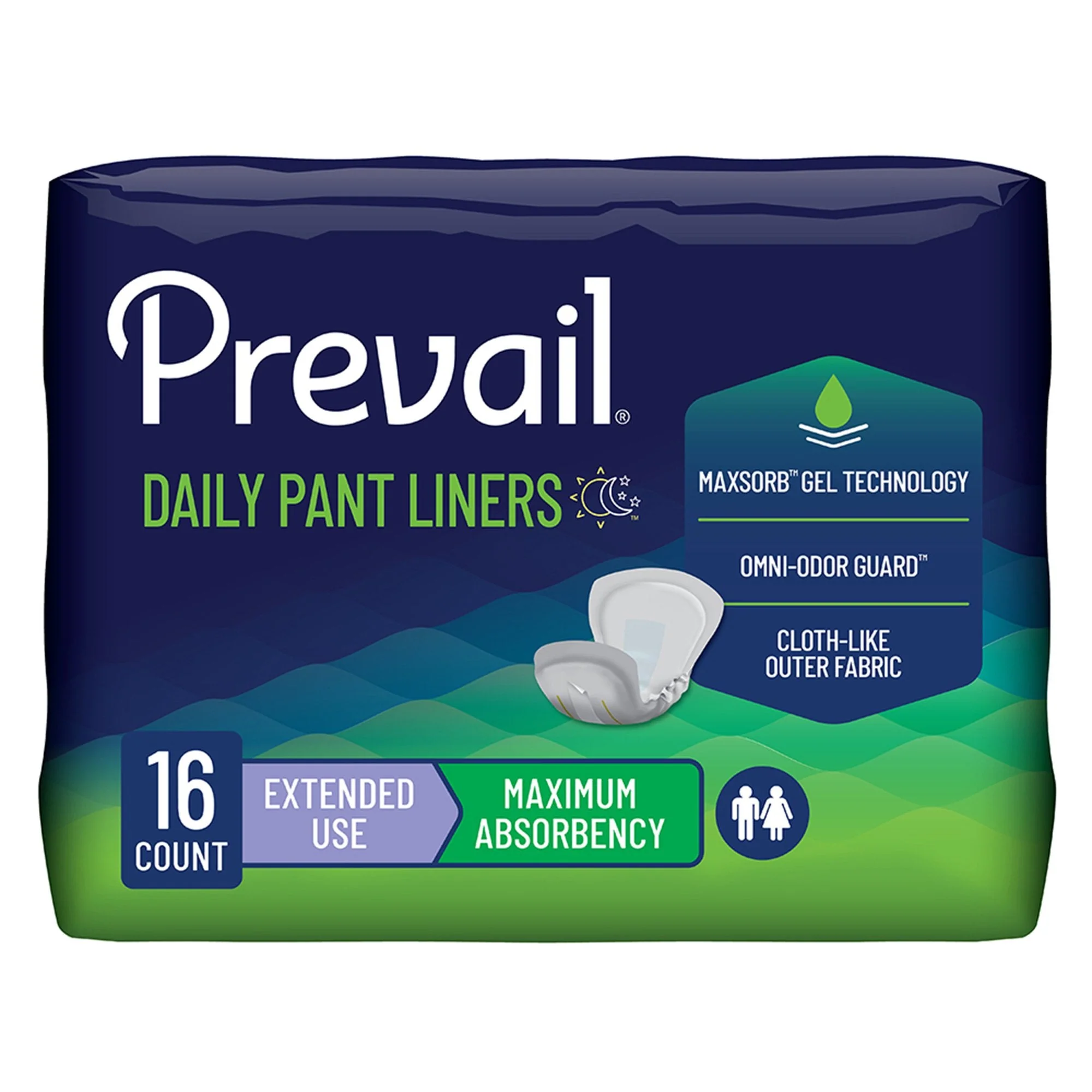 First Quality Products LLC Prevail Daily Pant Liners Moderate Absorbency Incontinence Liner, 28 Inches (96/CS)