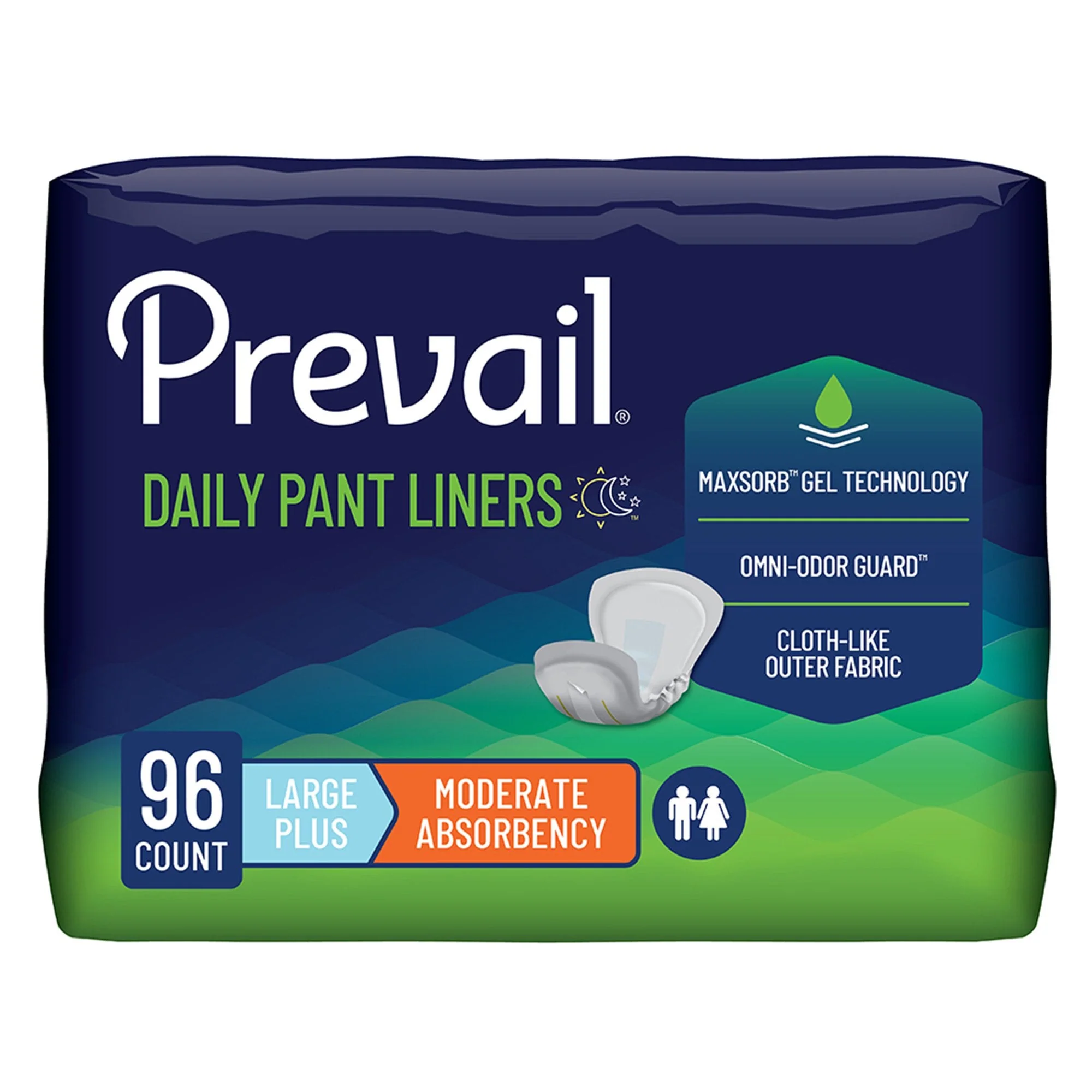 First Quality Products LLC Prevail Daily Pant Liners Moderate Absorbency Bladder Control Pad, 28 Inch (96/CS) - Image 3