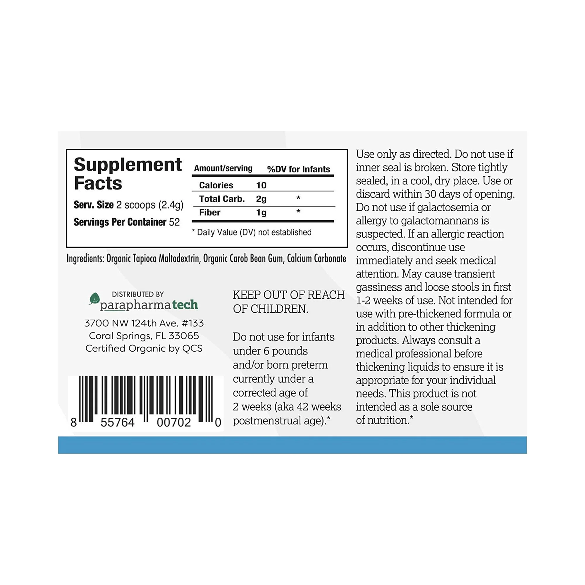 Parapharma Tech LLC Gelmix Infant Formula and Breast Milk Thickener (12/CS) - Image 2