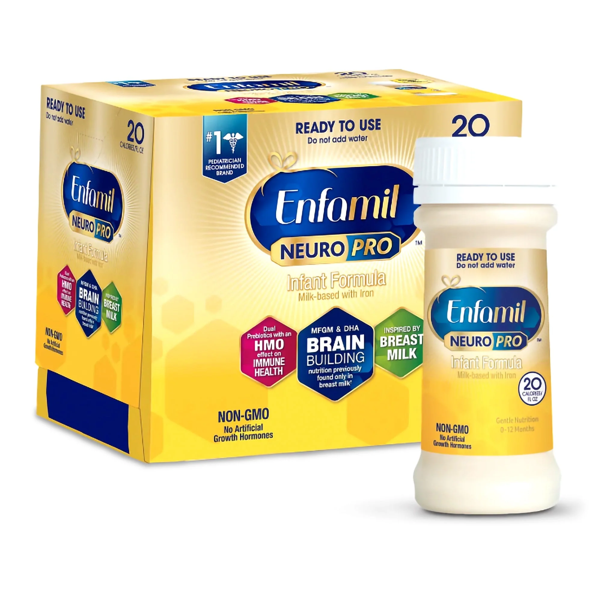 Mead Johnson Infant Formula Enfamil NeuroPro Unflavored 2 oz. Nursette Bottle Liquid Iron (48/CS)