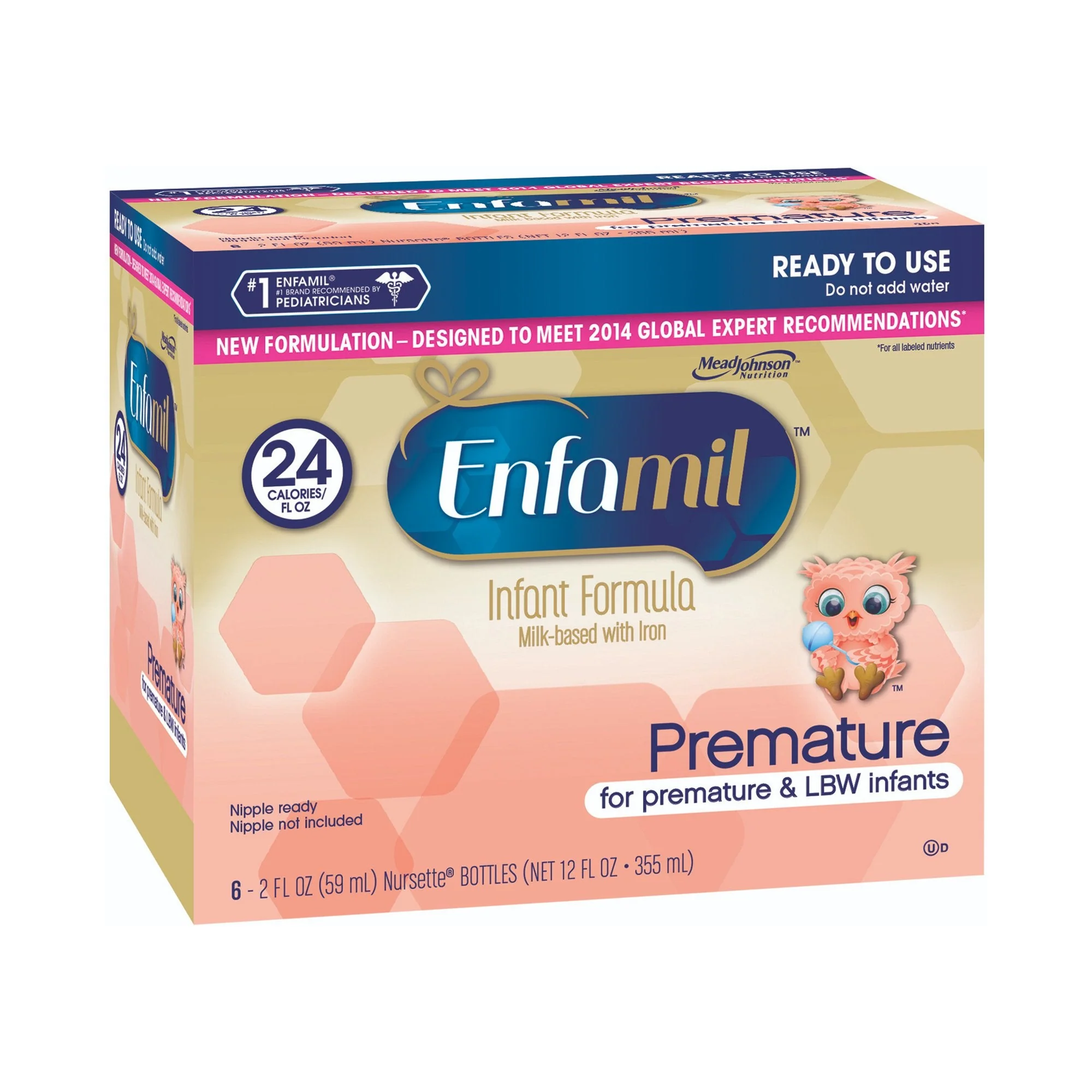 Mead Johnson Enfamil Premature with Iron Infant Formula, 2-ounce Nursette Bottle (48/CS) - Image 2