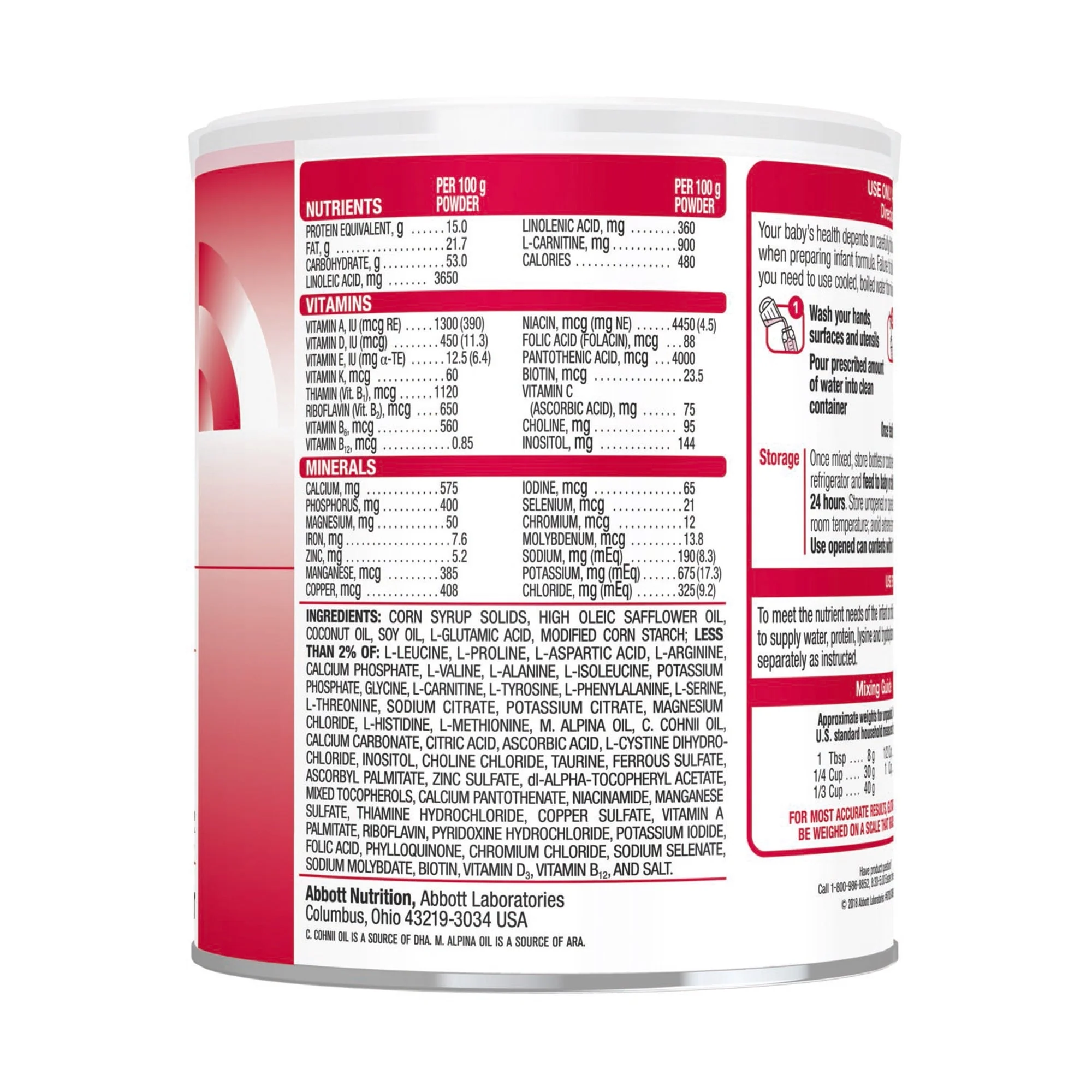 Abbott Nutrition Glutarex-1 Amino Acid-Modified Infant Formula with Iron, 14.1-ounce Can (6/CS) - Image 2