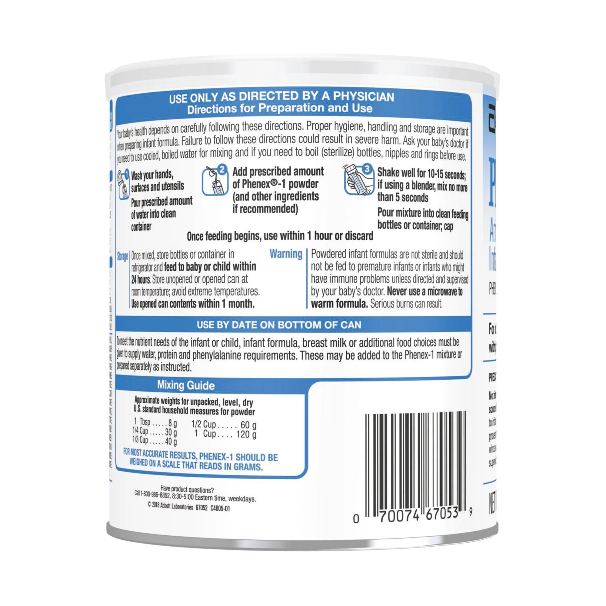 Abbott Nutrition Phenex-1 Amino Acid-Modified Infant Formula With Iron, 14.1-ounce Can (6/CS) - Image 3