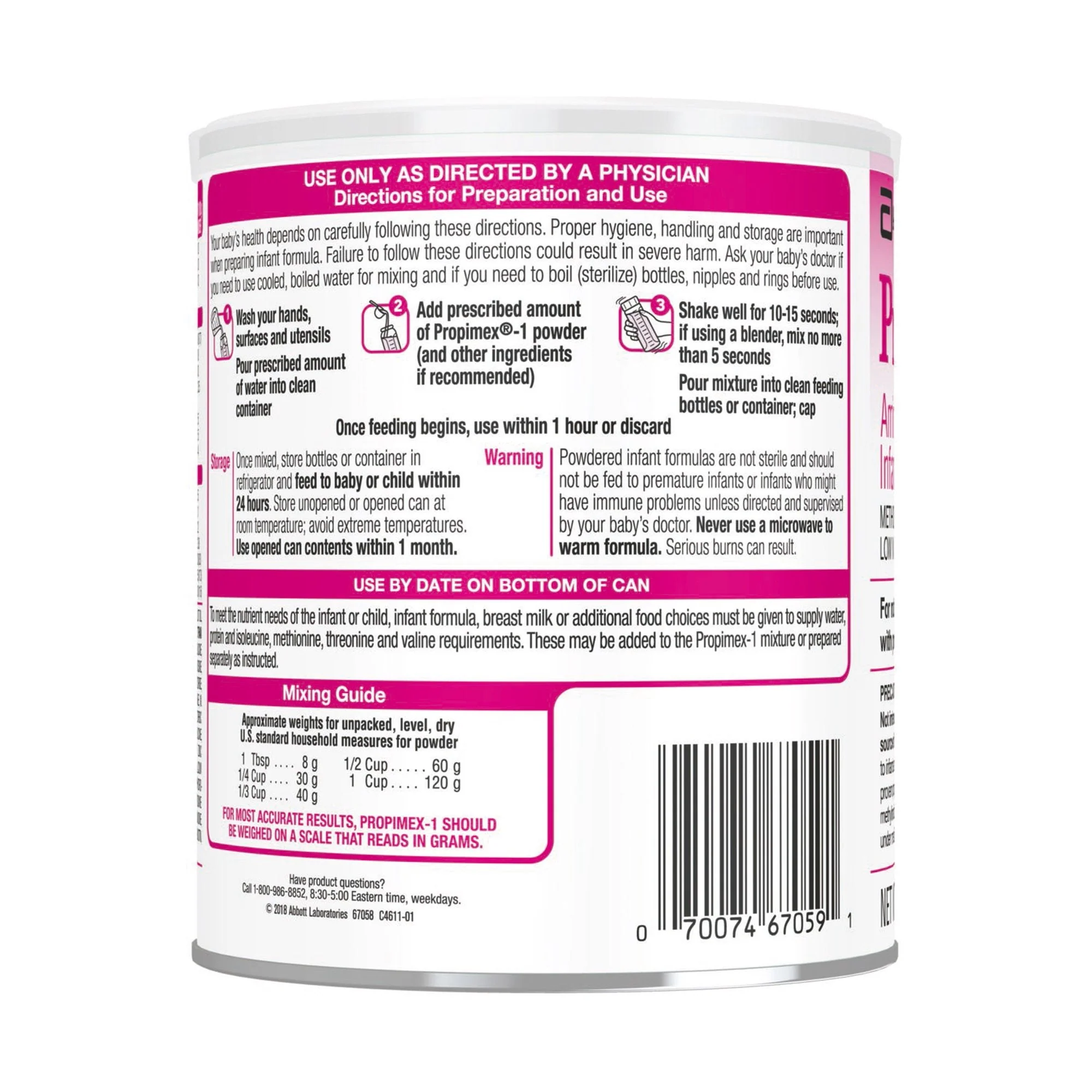 Abbott Nutrition Propimex-1 Infant Formula for Propionic / Methylmalonic Acidemia (6/CS) - Image 3