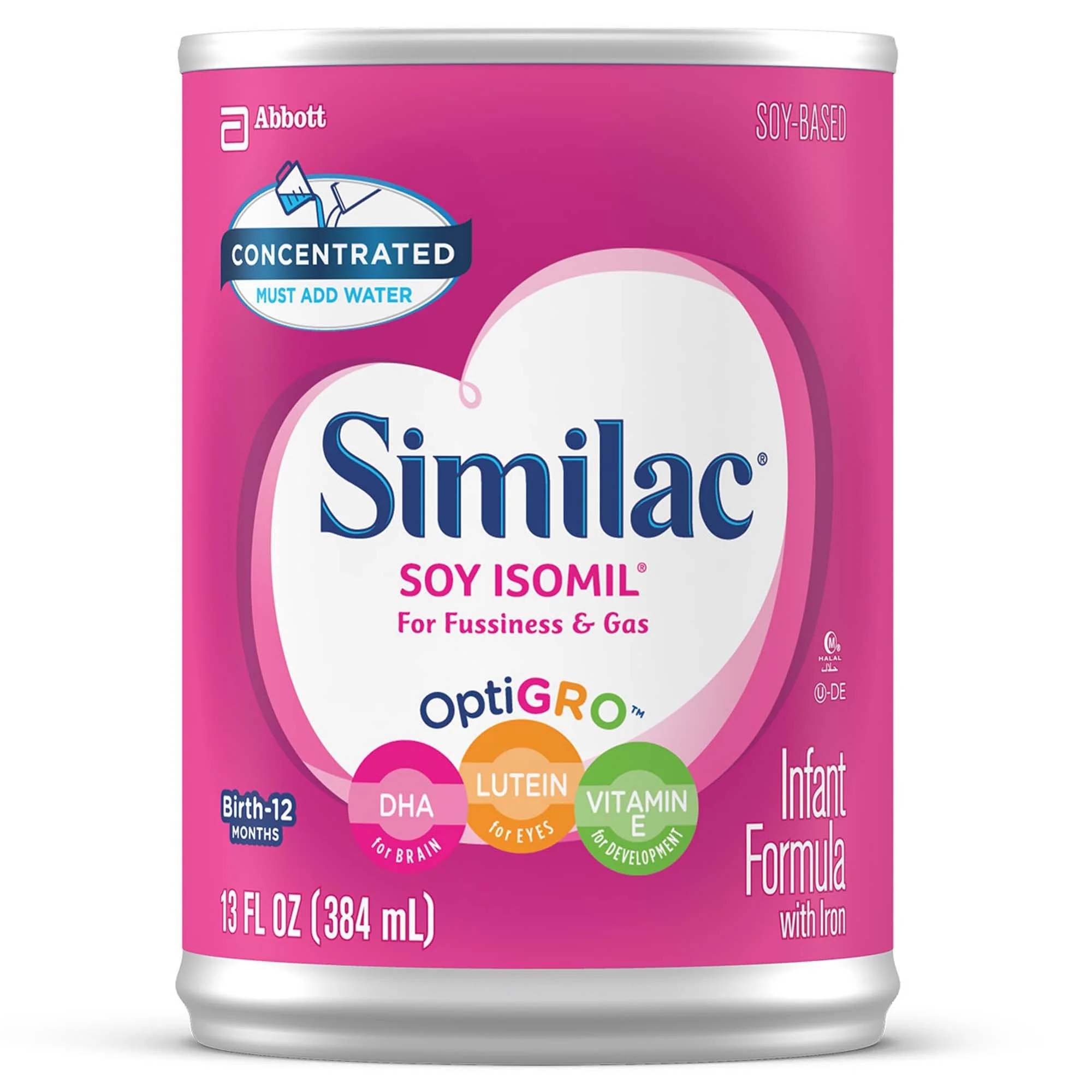 Abbott Nutrition Similac Soy Isomil for Fussiness and Gas Infant Formula, 13-ounce can (12/CS)