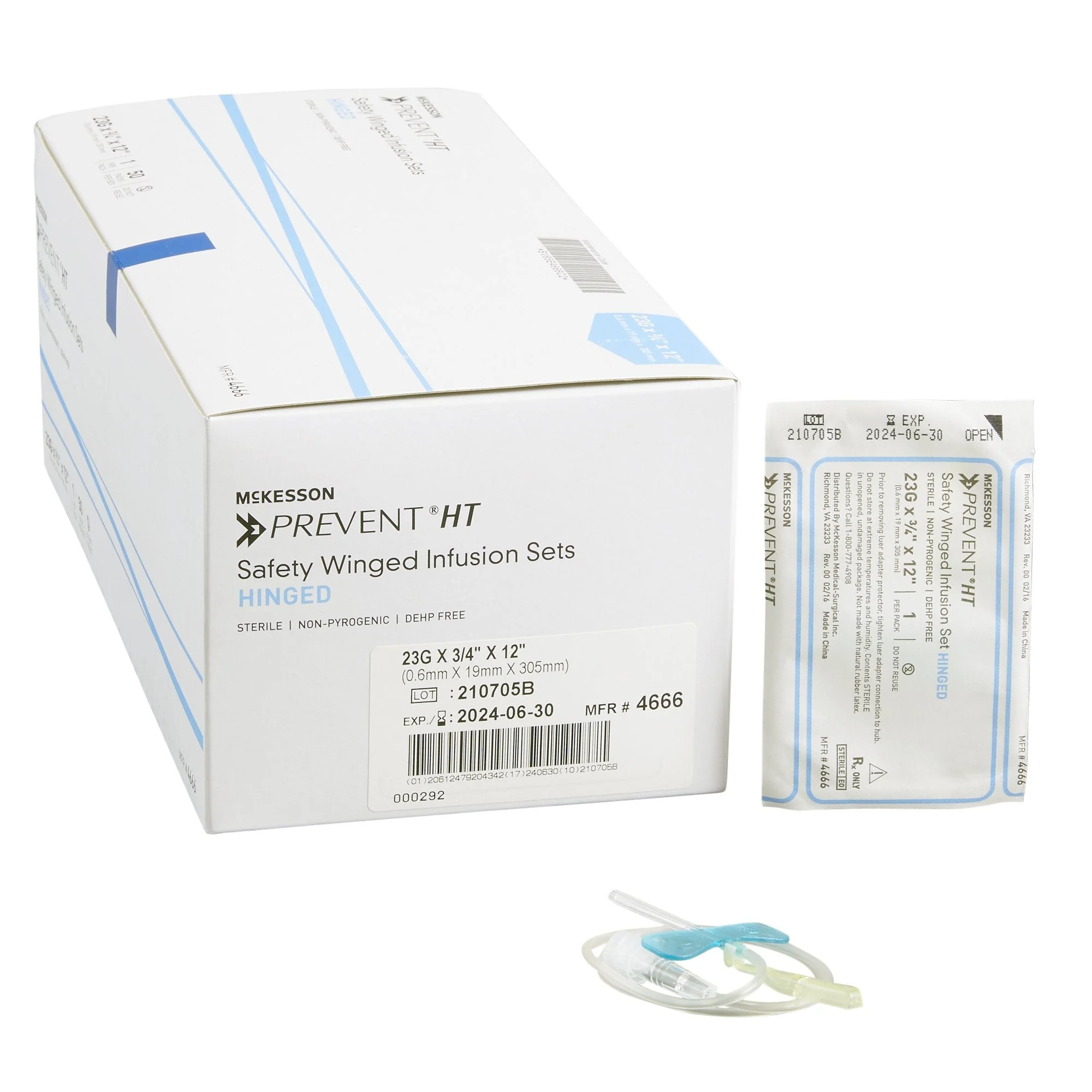 Infusion Set McKesson Prevent 23 Gauge 3/4 Inch 12 Inch Tubing Without Port