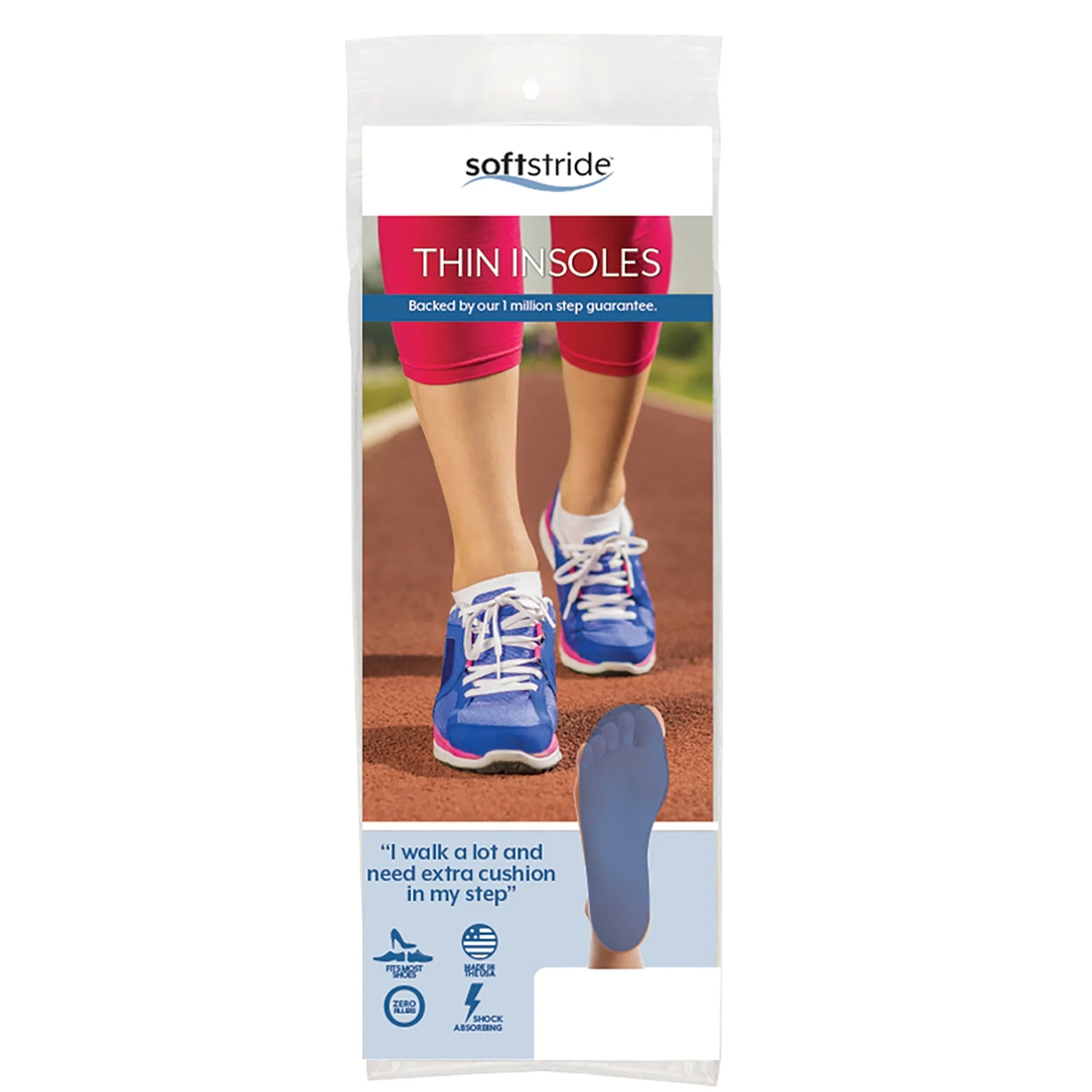 Brownmed Soft Stride Thin Insole Polymer Full Length Insole, Size B