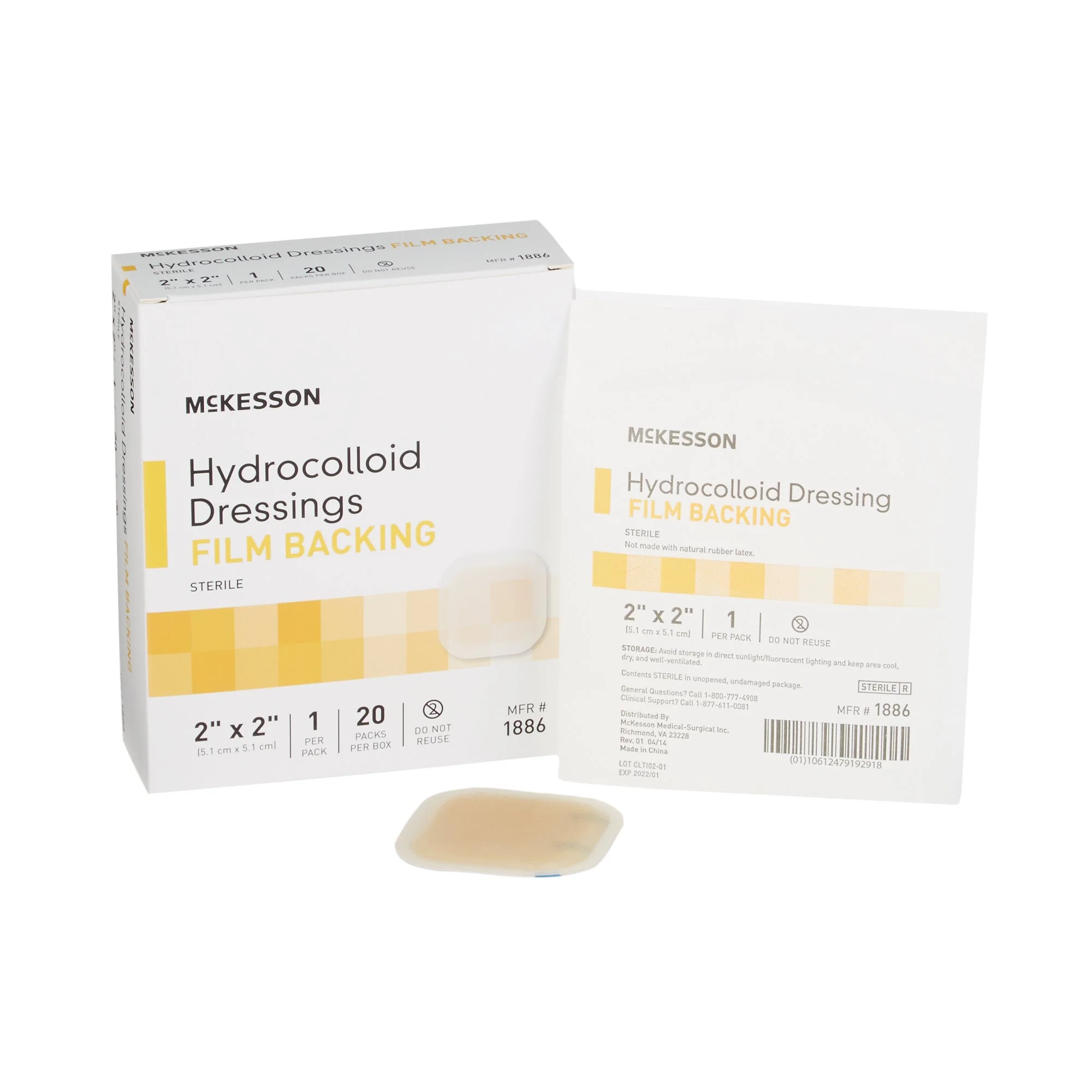 McKesson Brand McKesson Hydrocolloid Dressing, 2 x 2 Inch (400/CS)