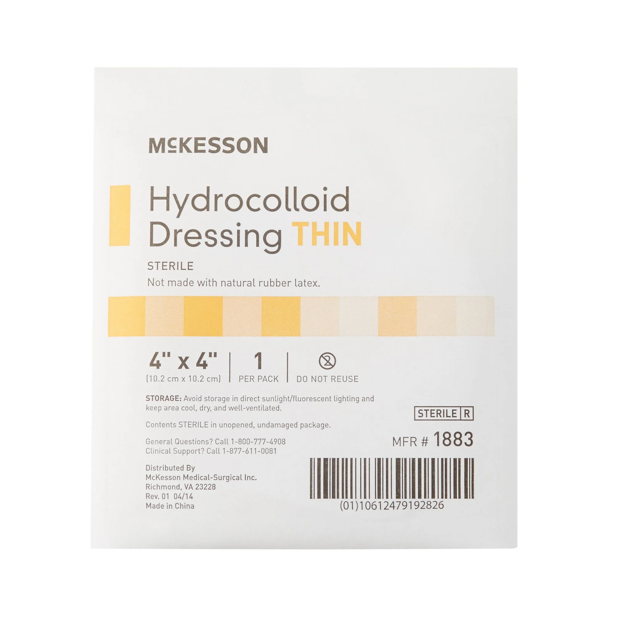McKesson Brand McKesson Hydrocolloid Dressing, 4 x 4 Inch (200/CS) - Image 3