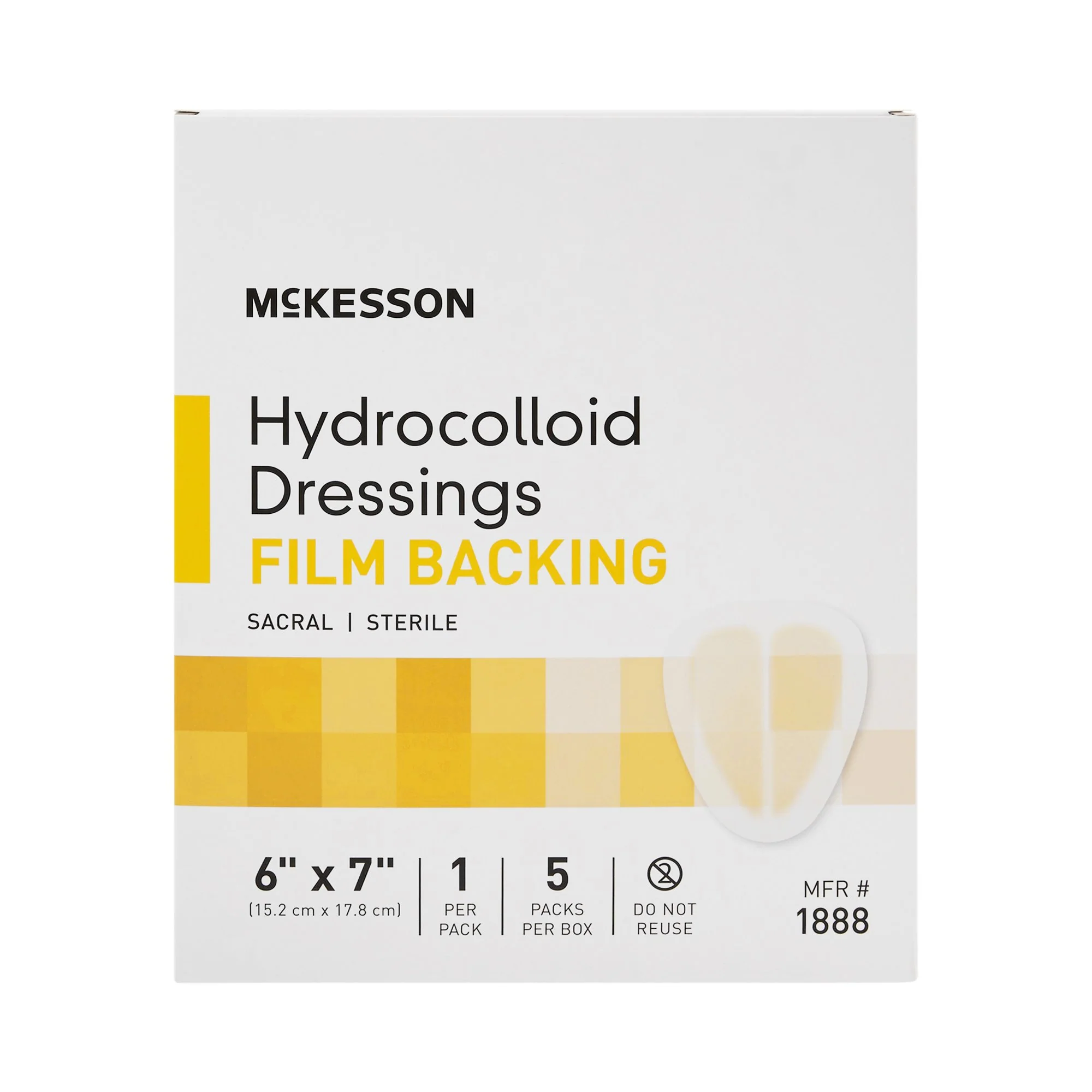 McKesson Brand McKesson Hydrocolloid Dressing, 6 x 7 Inch Sacral (80/CS) - Image 2