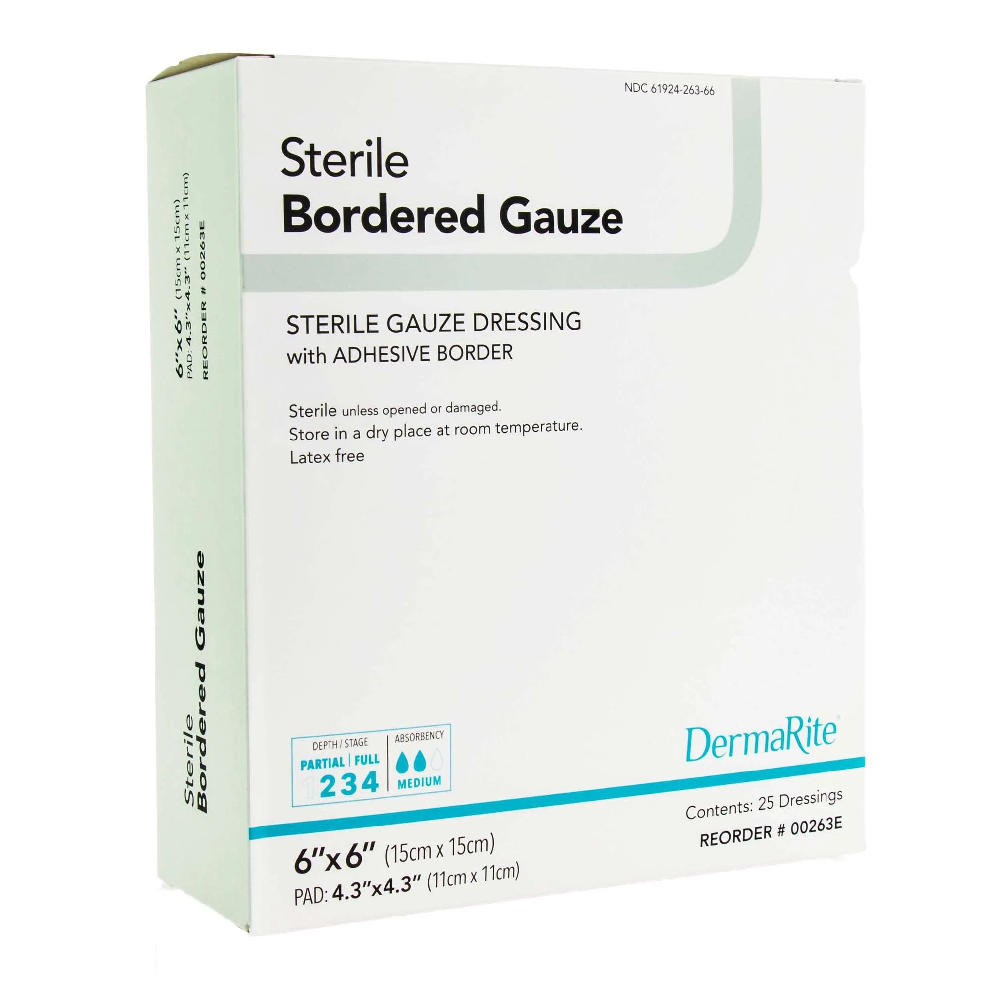 Sion Brands LLC DermaRite Bordered Gauze Island Dressing, 6 x 6 Inch (25/BX) - Image 2