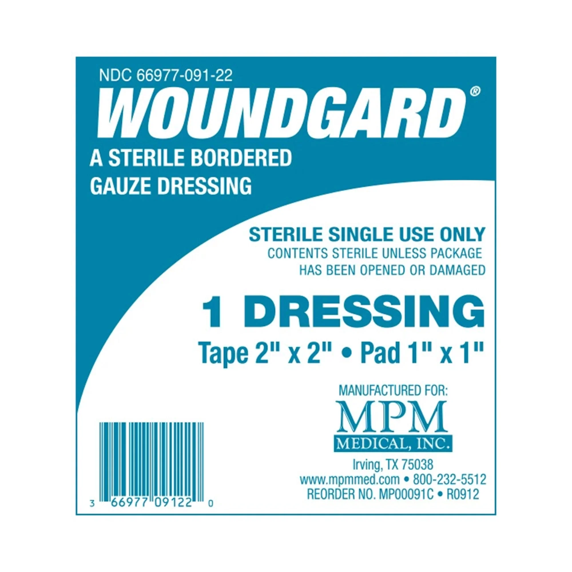MPM Medical WoundGard White Adhesive Dressing, 2 x 2 Inch (120/CS)