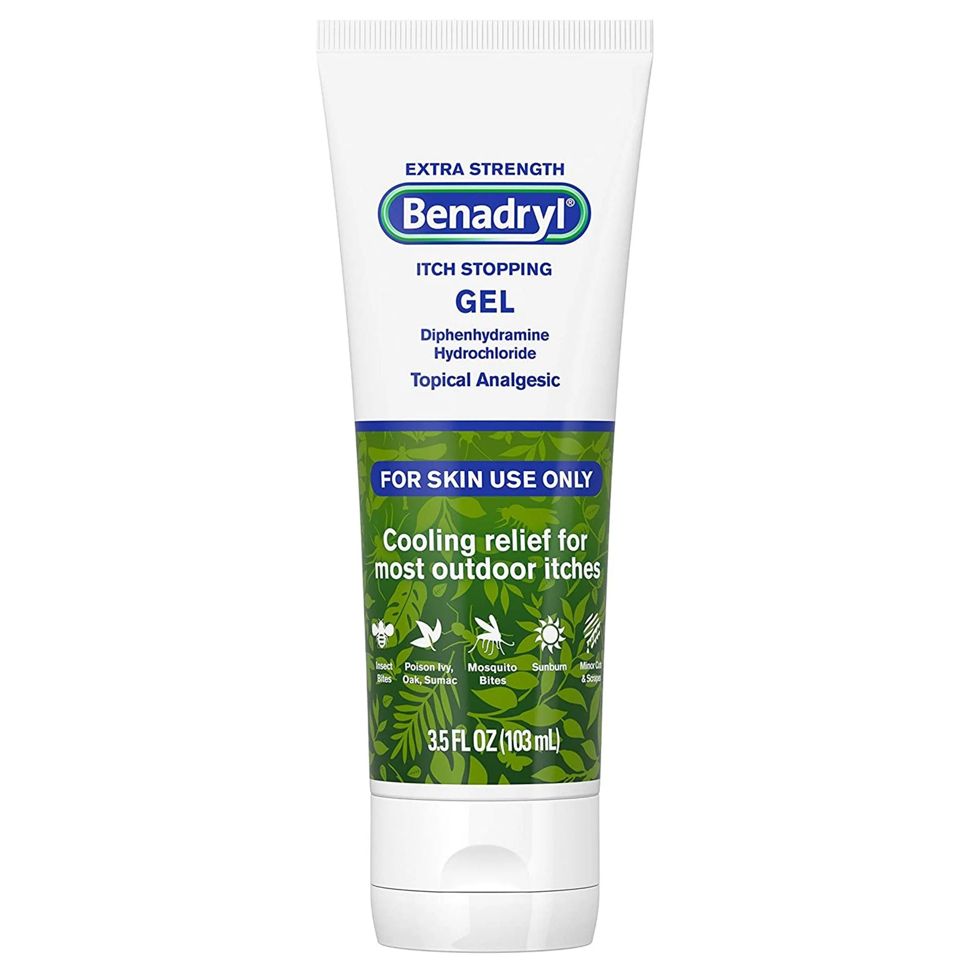 J & J Sales Benadryl Itch Stopping Diphenhydramine Topical Analgesic Gel Extra Strength