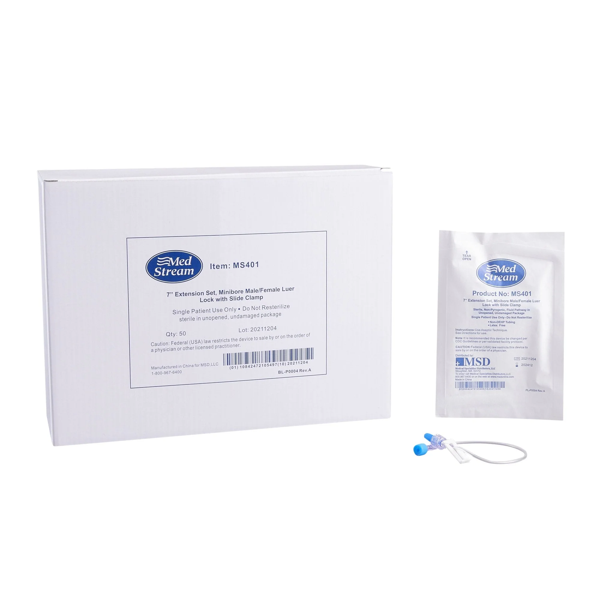 IV Extension Set McKesson Small Bore 7 Inch Tubing Without Filter
