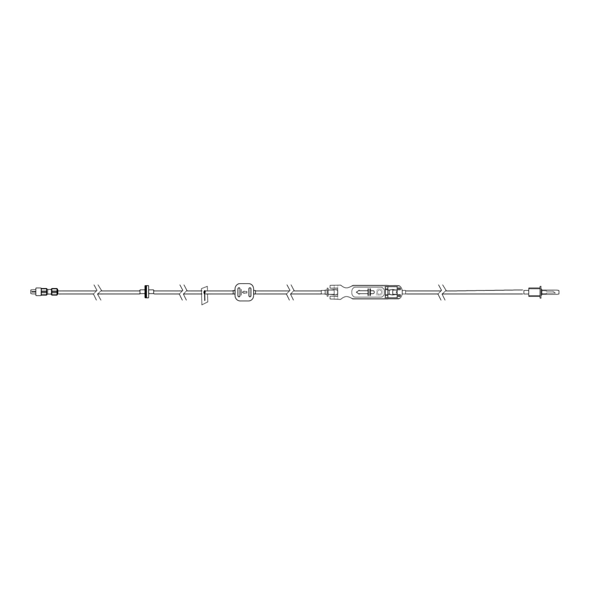 IV Pump Set Sapphire Pump Without Ports 20 Drops / mL Drip Rate 0.2 Micron Filter 116 Inch Tubing Solution