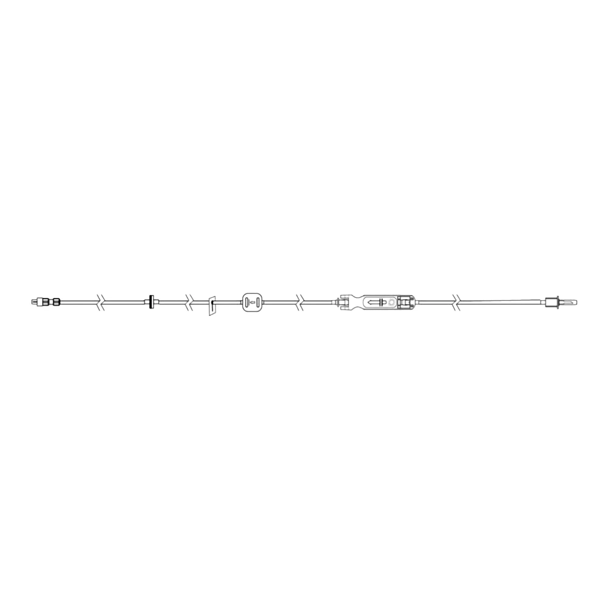 IV Pump Set Sapphire Pump Without Ports 20 Drops / mL Drip Rate 1.2 Micron Filter 116 Inch Tubing Solution