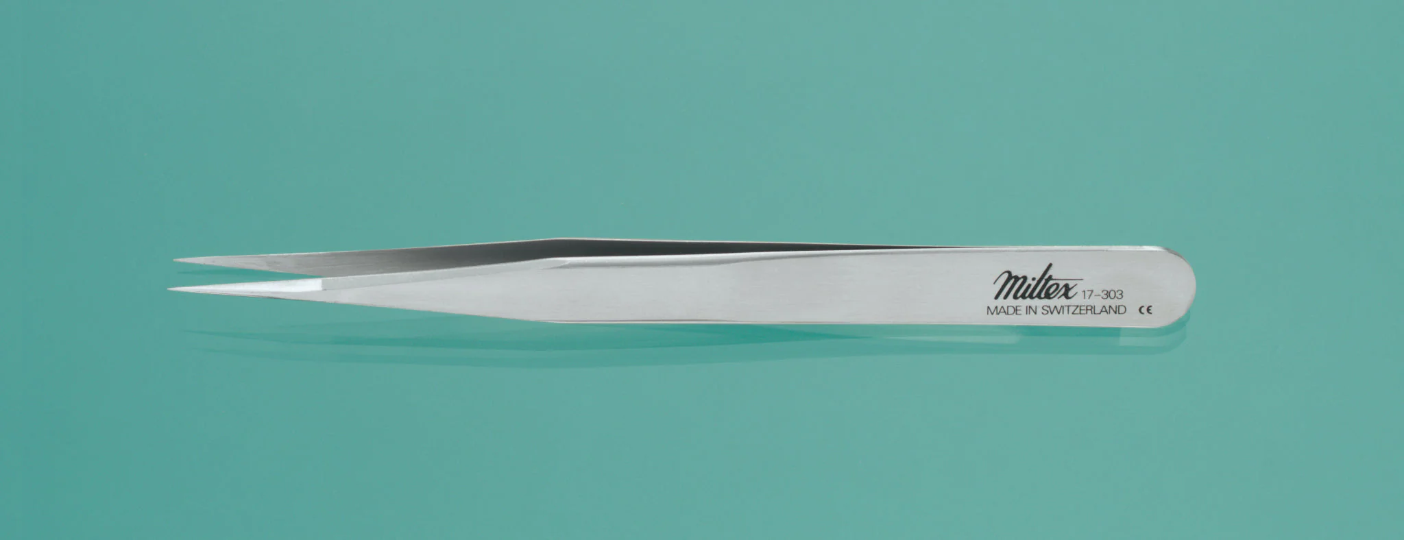 Jeweler Forceps Miltex No. 3 OR / Surgical Grade NonMagnetic Stainless Steel NonSterile NonLocking Thumb Handle Straight Fine, Narrow Tips
