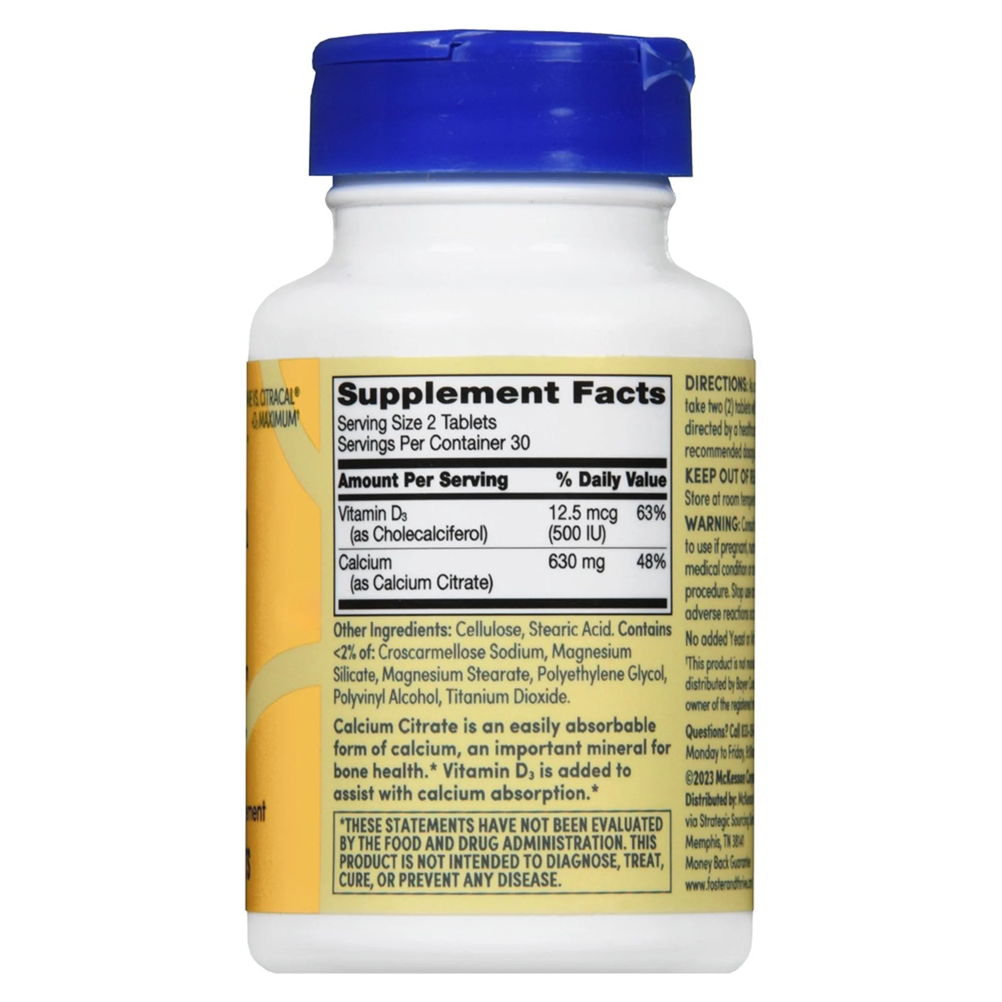 21st Century PL Vitamins Foster & Thrive Calcium Citrate + Vitamin D-3 Coated Tablets Maximum - Image 3