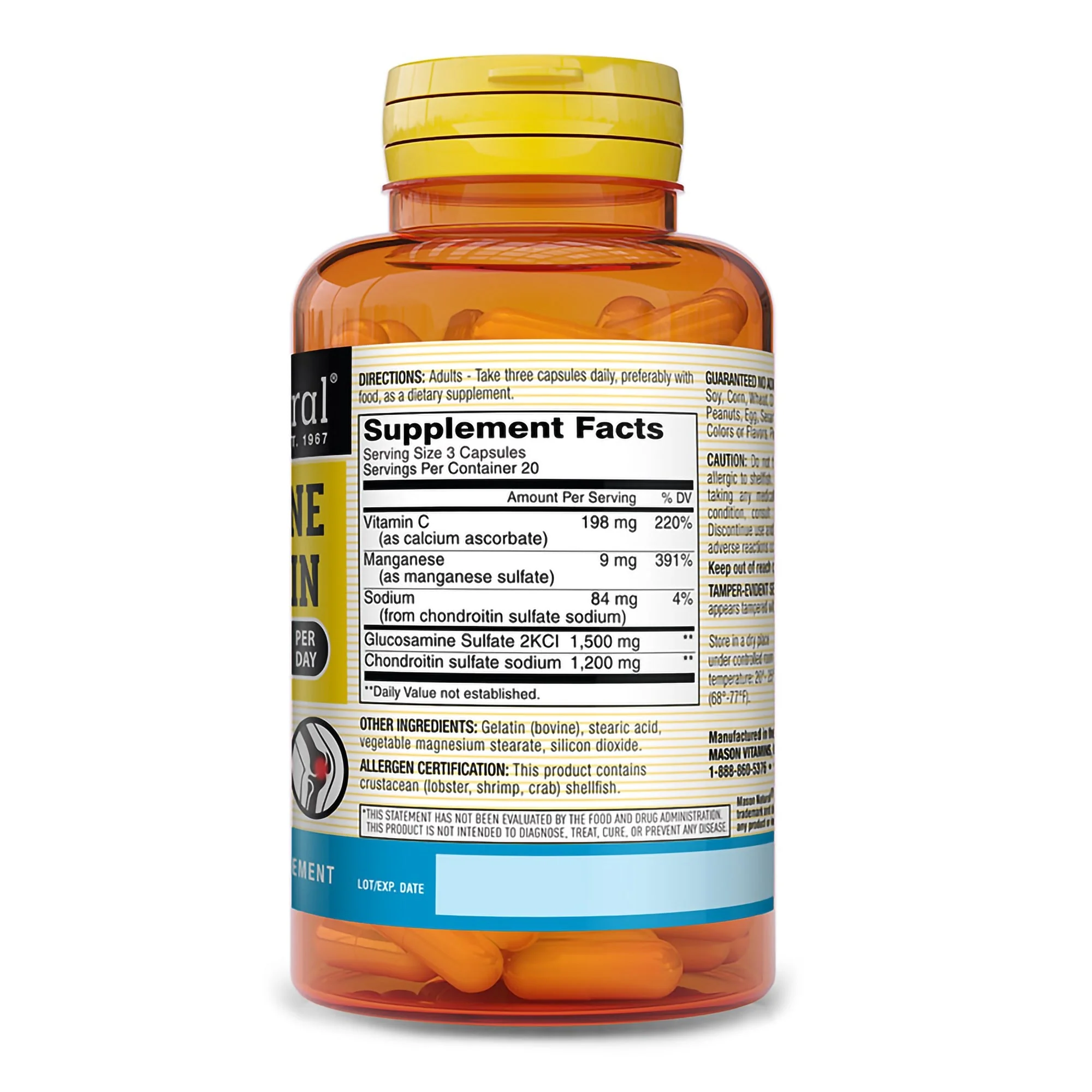 Mason Vitamins Mason Natural Glucosamine Chondroitin 1500/1200 Capsules - Image 2
