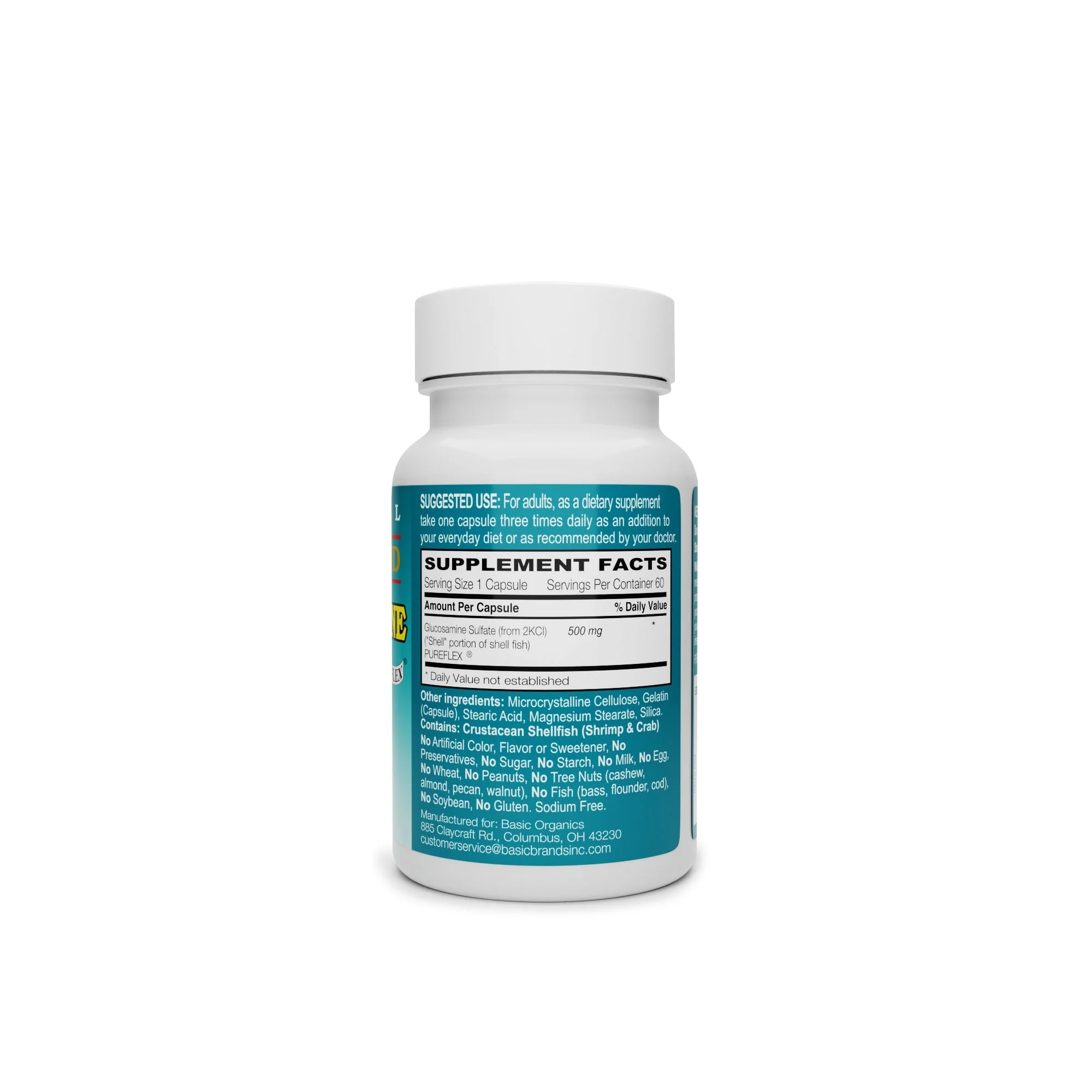 Basic Organics Inc Pura Salud Glucosamine HCI Joint Health Supplement - Image 2