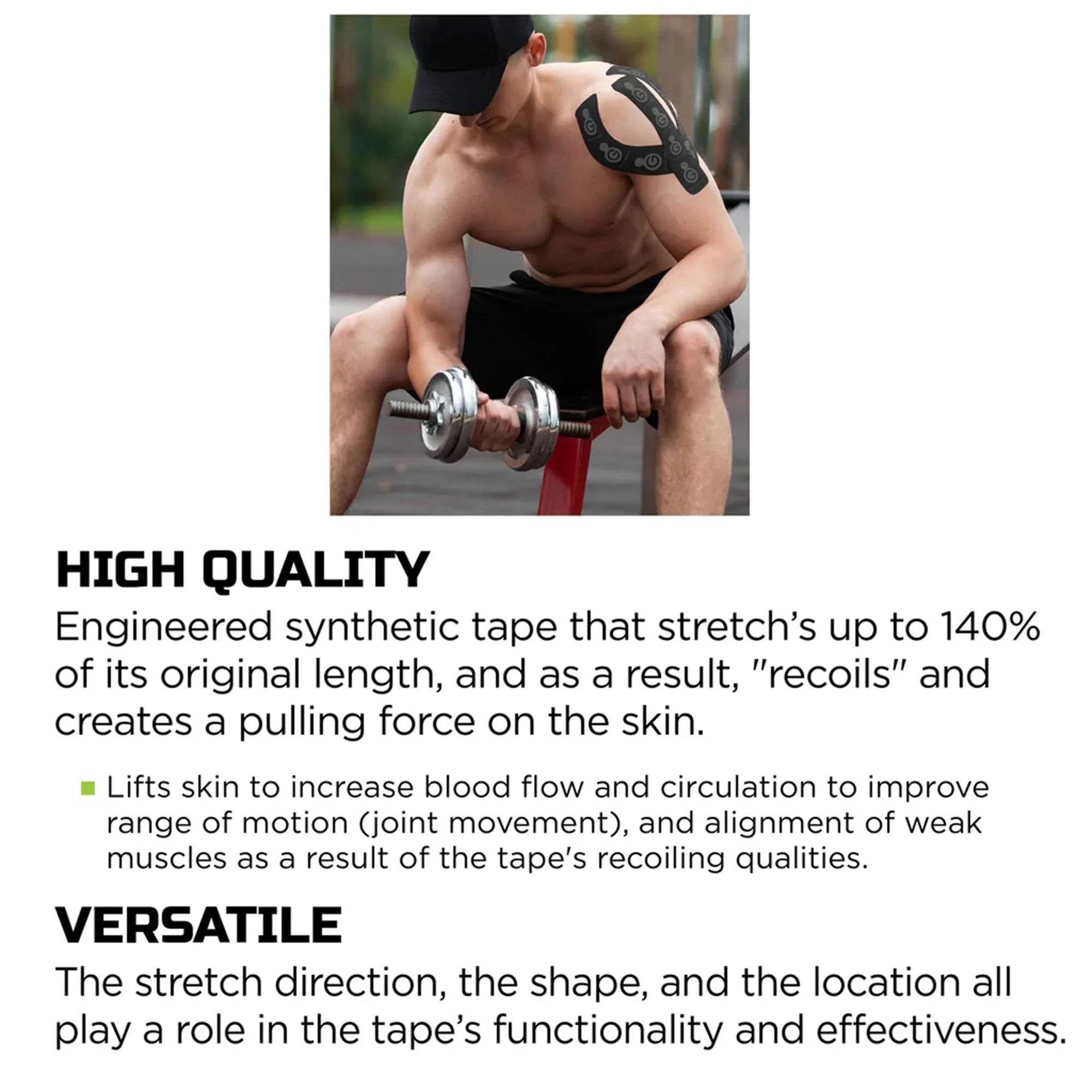Green Drop Compression LLC Green Drop Sports Tape, Infused Kinesiology Tape for Recovery (200/CS) - Image 3