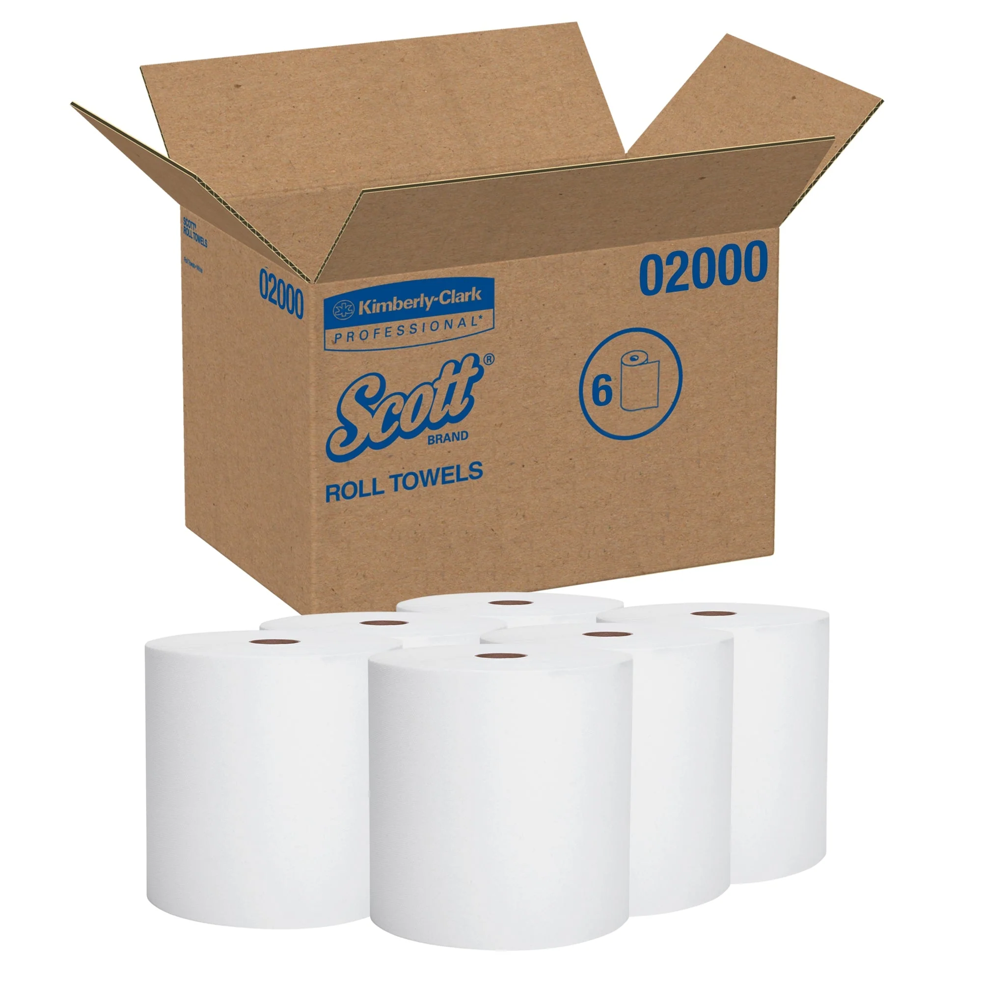 Kimberly Clark Scott Paper Towels, Hardwound, Continuous Roll, 8" x 950' (6/CS)