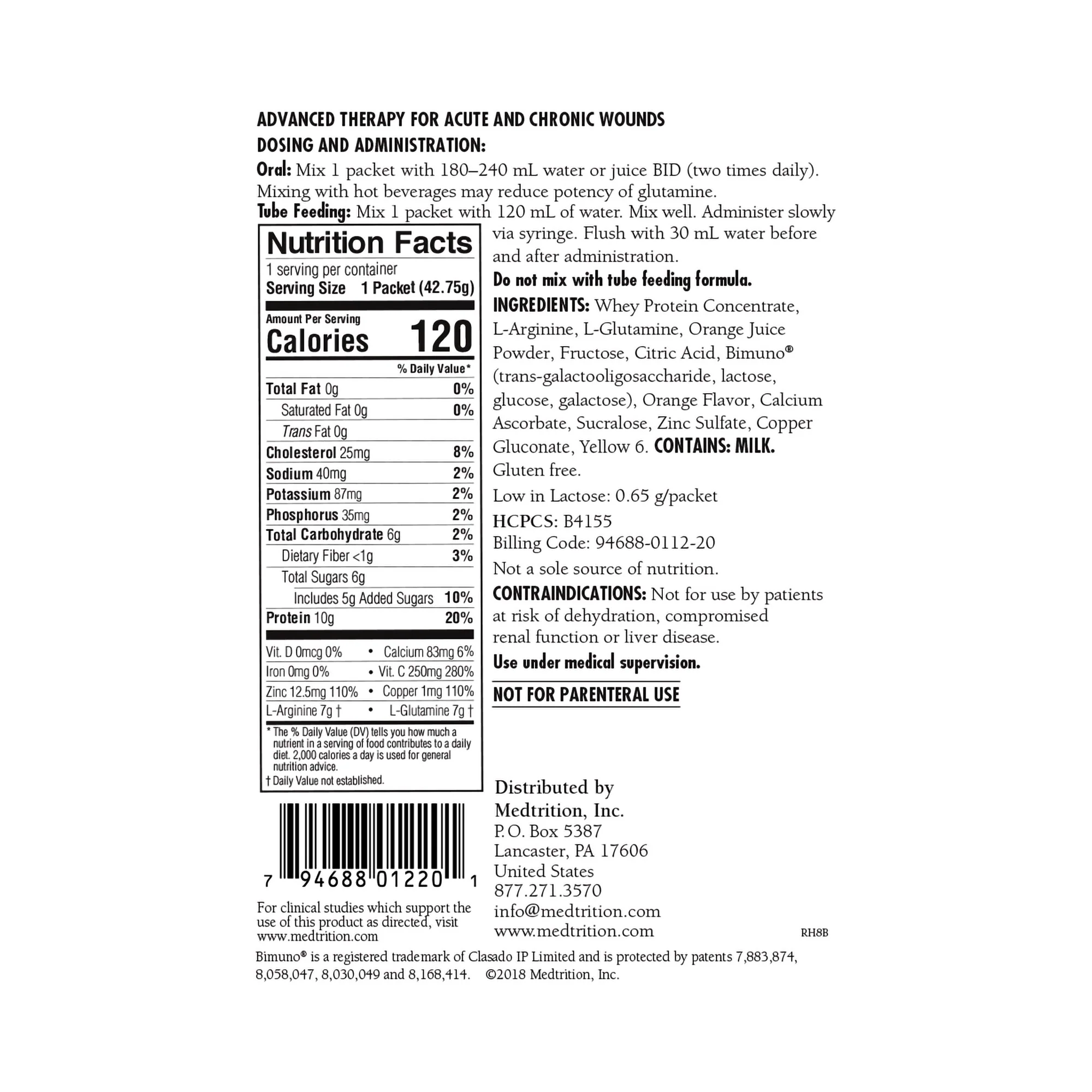 Medtrition/National Nutrition ArgiMent AT Orange Crème Medical Food for Acute and Chronic Wounds (60/CS) - Image 2