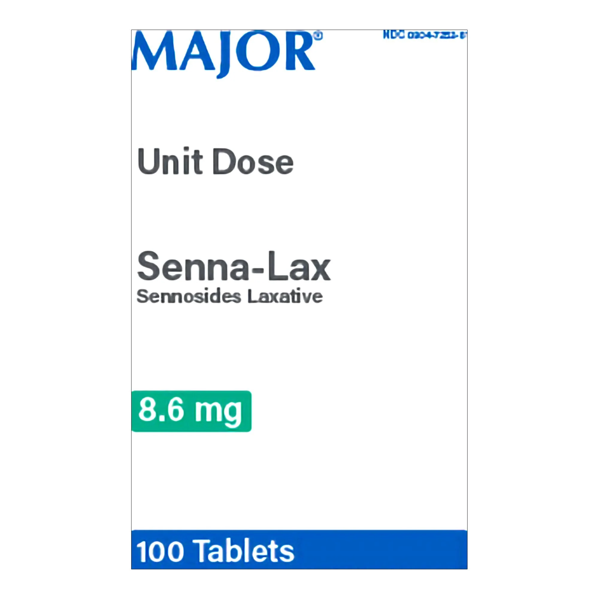 Major Pharmaceuticals Major Senna-Lax Sennosides Laxative, 8.6 mg strength Tablets (100/BX)
