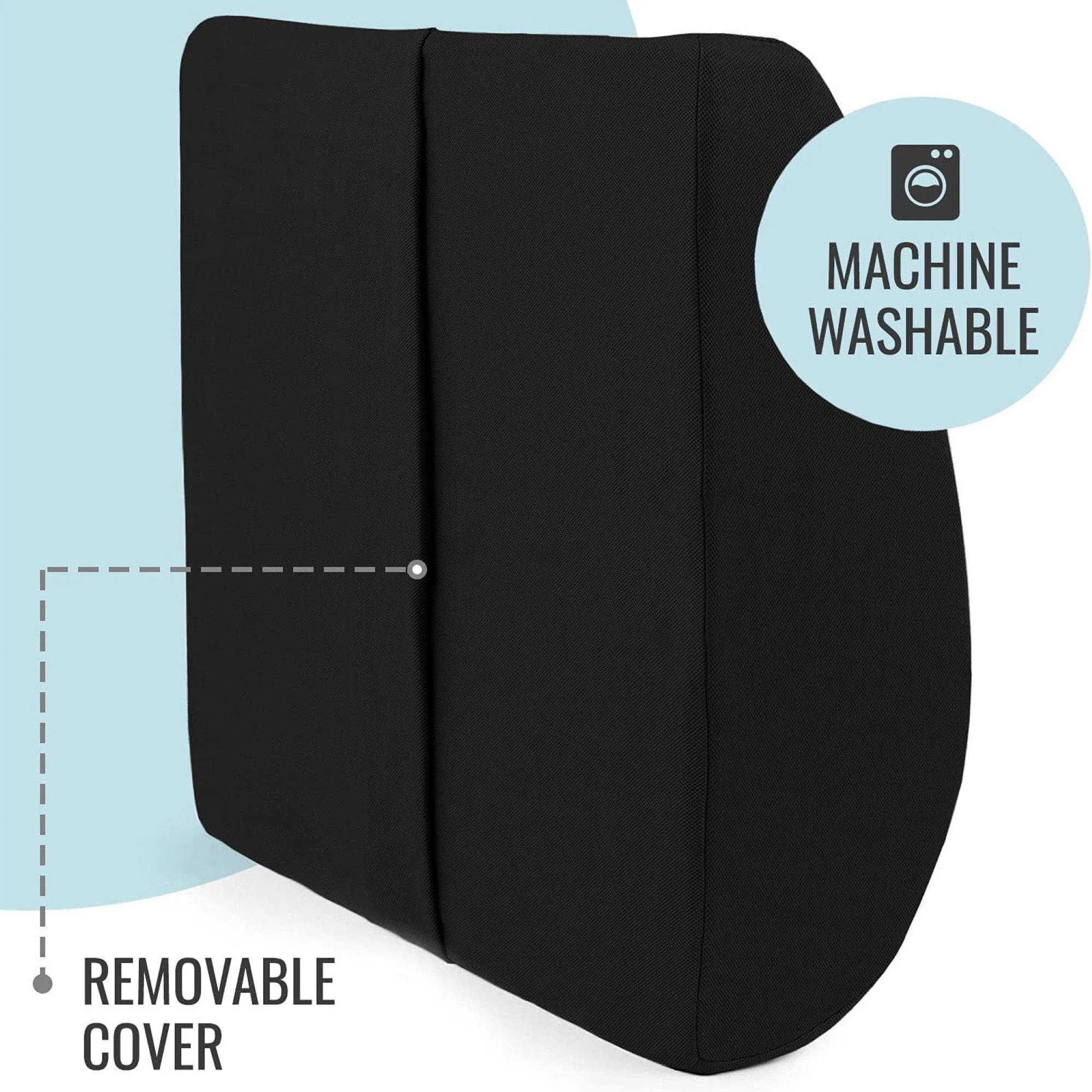 Mabis Healthcare DMI Lumbar Seat Cushion, Black, 14 x 13 x 3 in. - Image 7