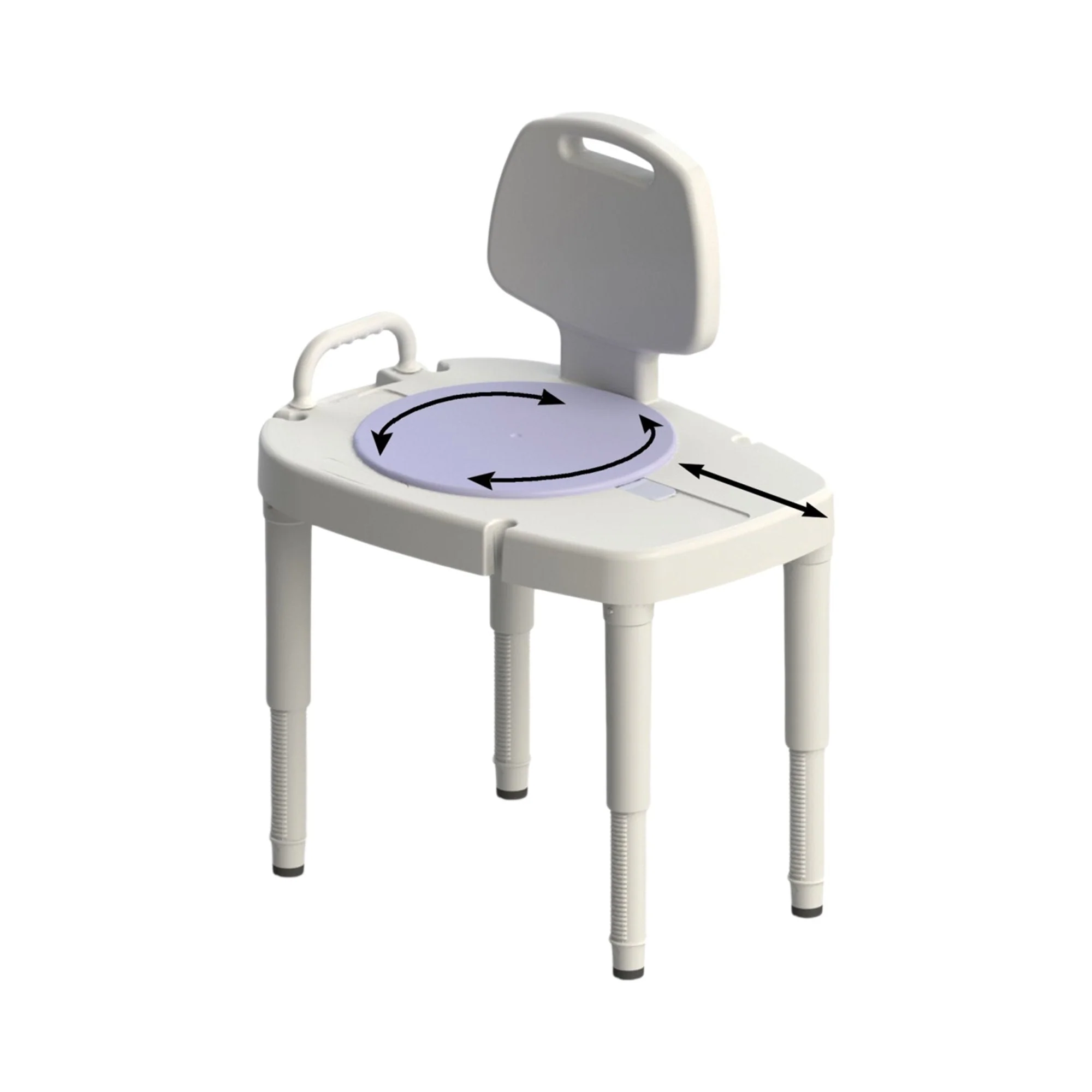 Maddak Bath Transfer Bench Removable Arm Rail 16 to 23 Inch Seat Height 450 lbs. Weight Capacity