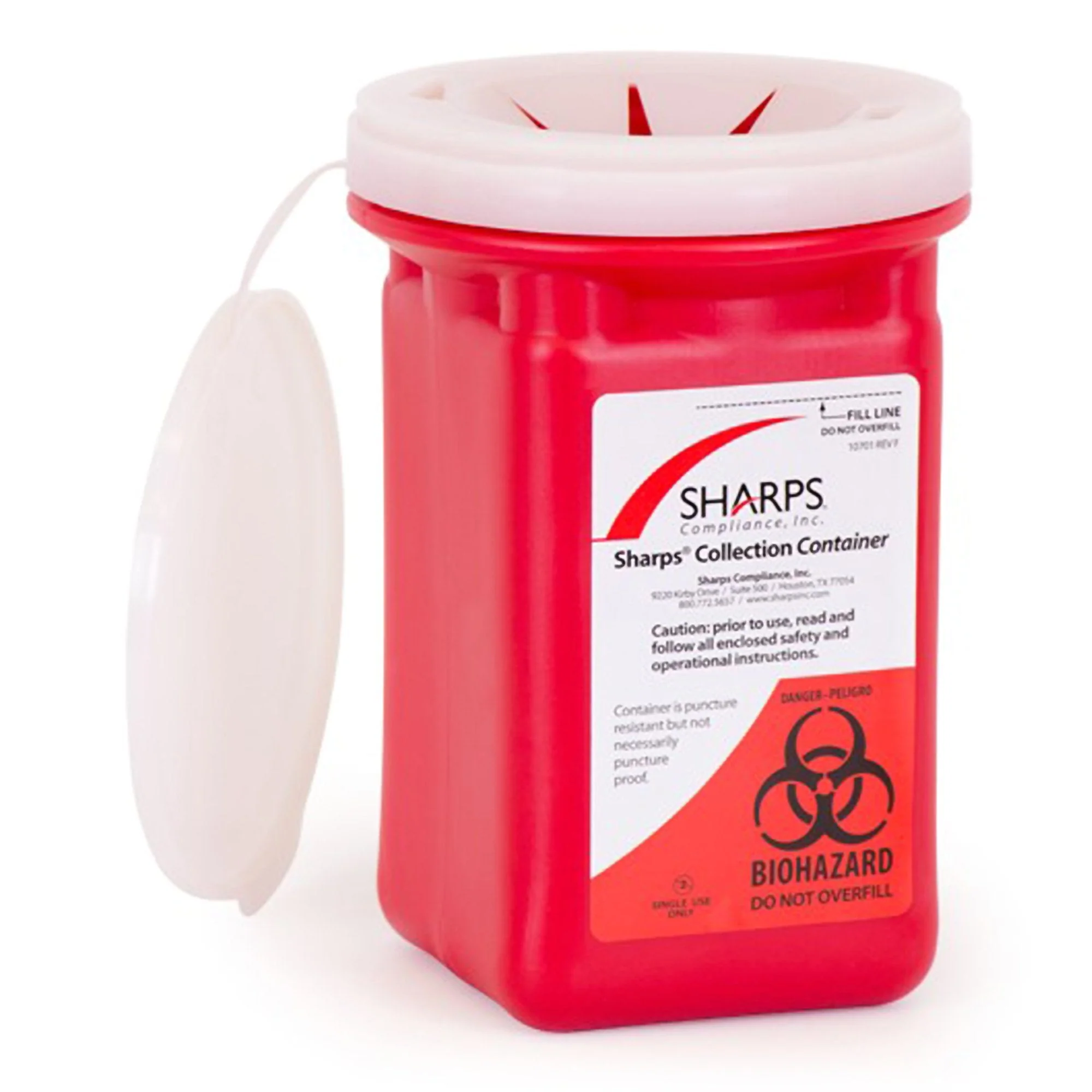 Sharps Compliance Sharps Recovery System Mailback Sharps Collector, 1 Quart, 4½ x 4½ x 7 Inch (12/CS) - Image 3