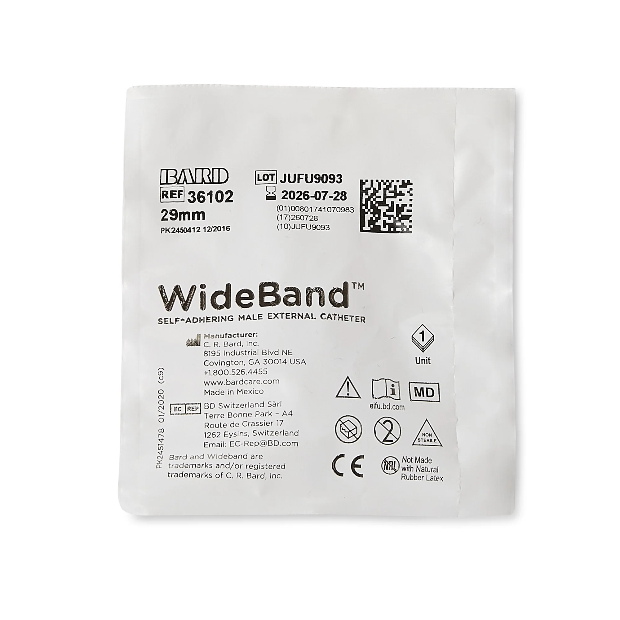 Bard Bard Wide Band Male External Catheter, Medium (100/BX)